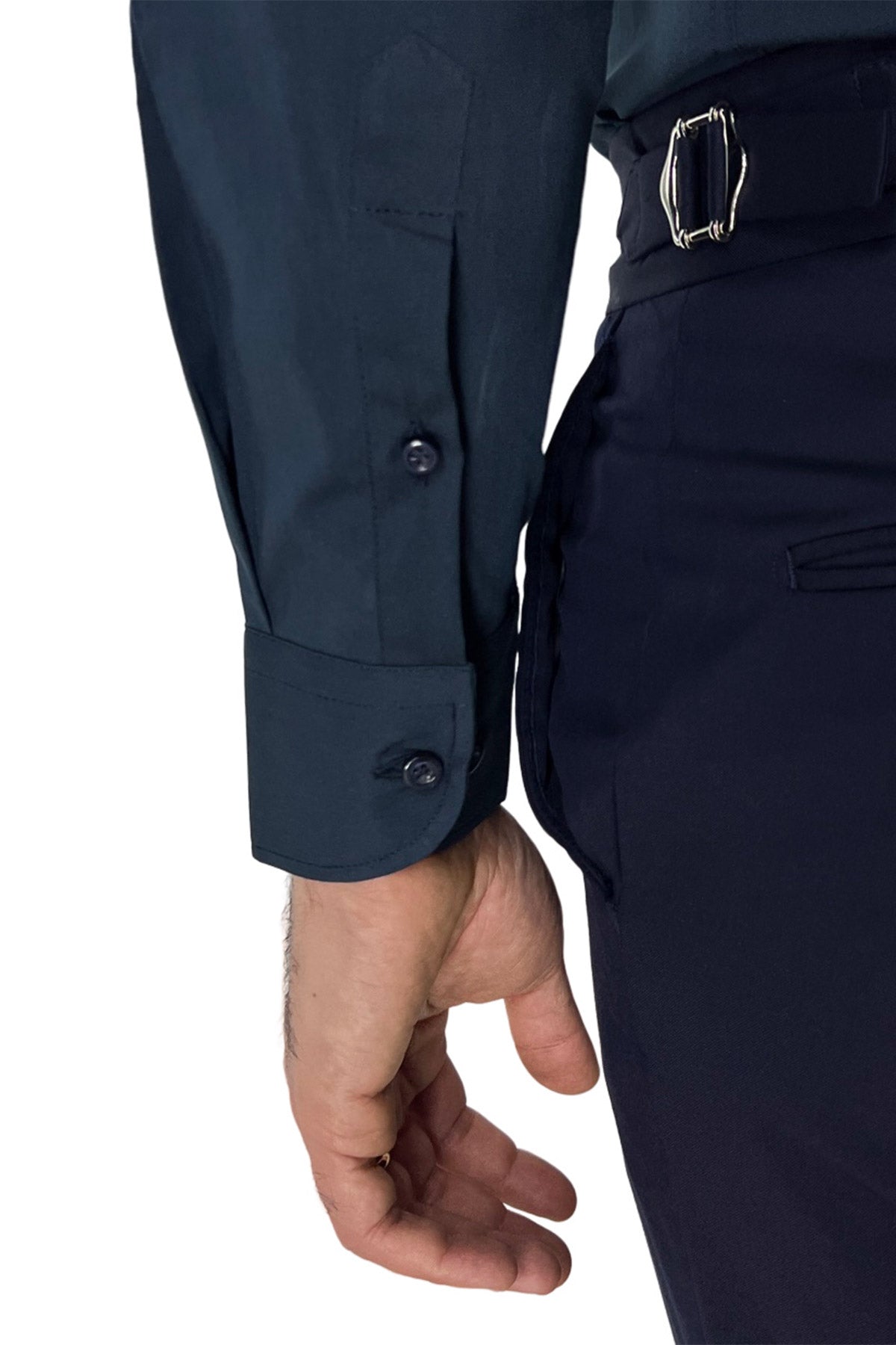 Camicia Uomo Regular fit cotone Elastico Collo semi francese tinta unita Casual ed elegante