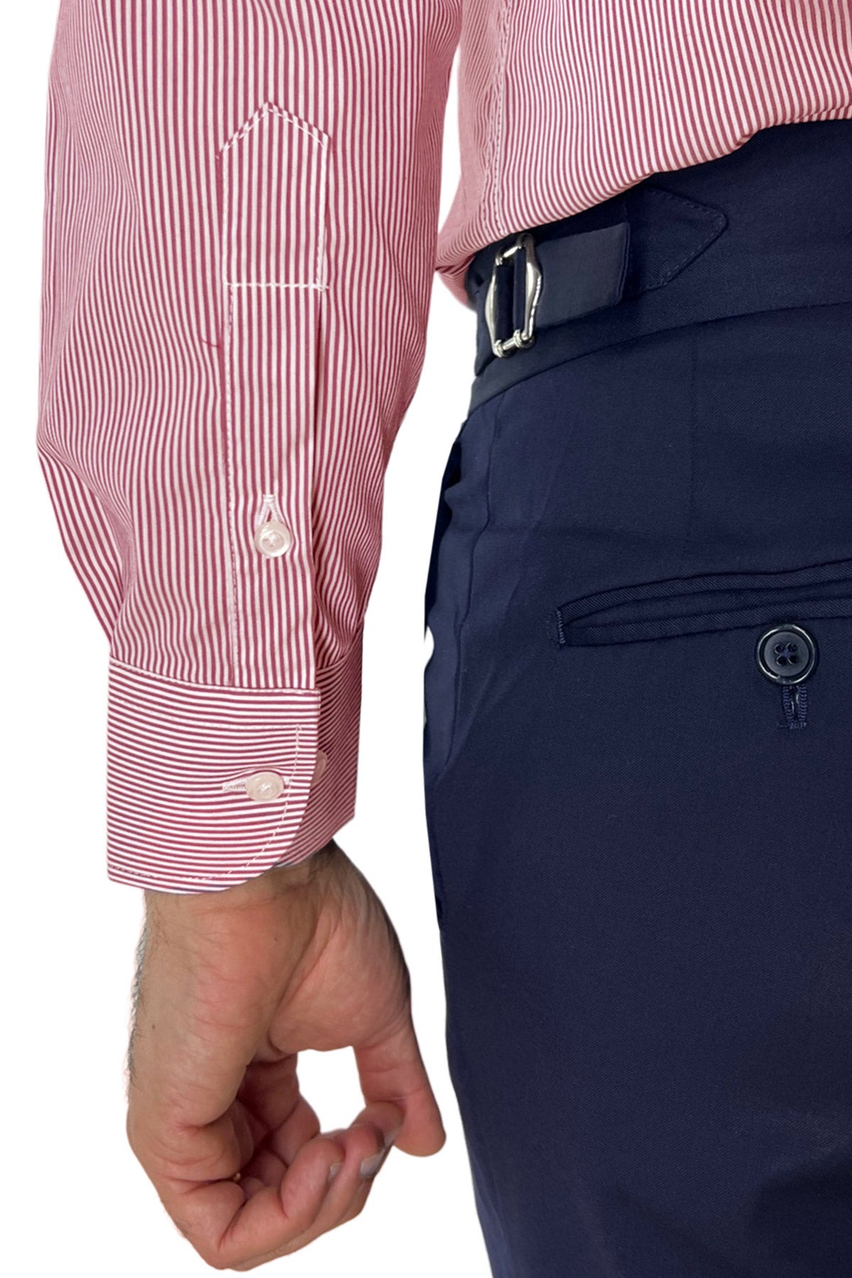 Camicia Uomo millerighe Regular fit Elasticizzata Collo semi francese sia Casual che Elegante