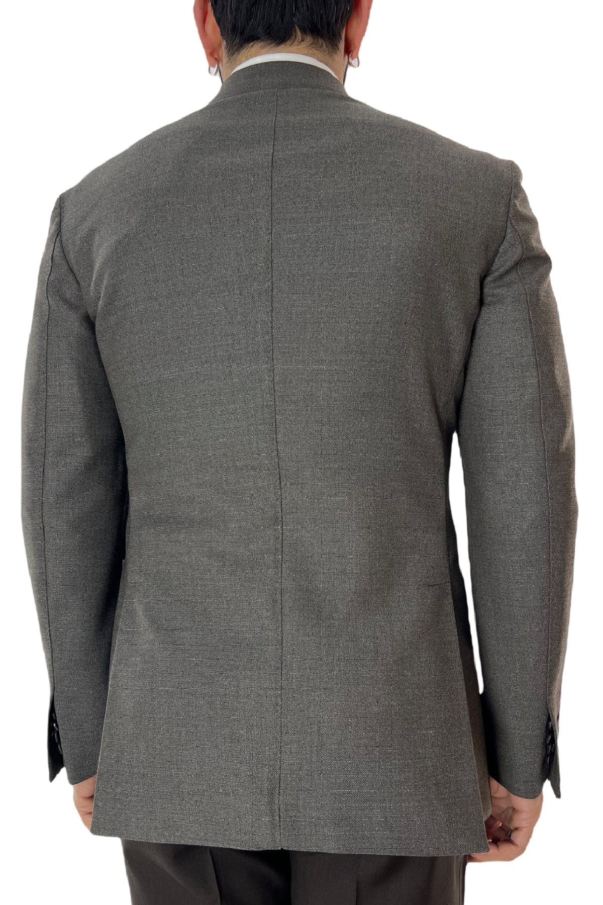 Giacca uomo monopetto fango nido d'ape in fresco lana 480 grammi Vitale Barberis Canonico