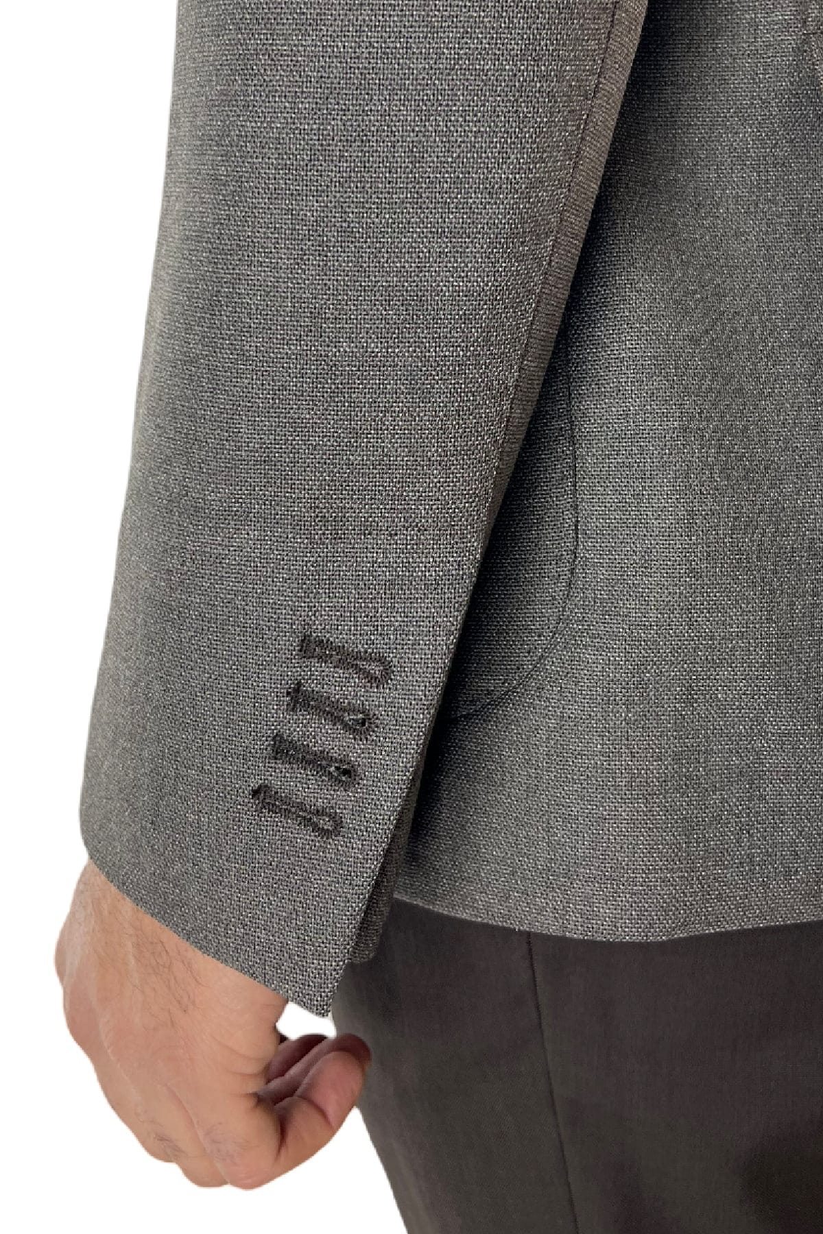 Giacca uomo monopetto fango nido d'ape in fresco lana 480 grammi Vitale Barberis Canonico