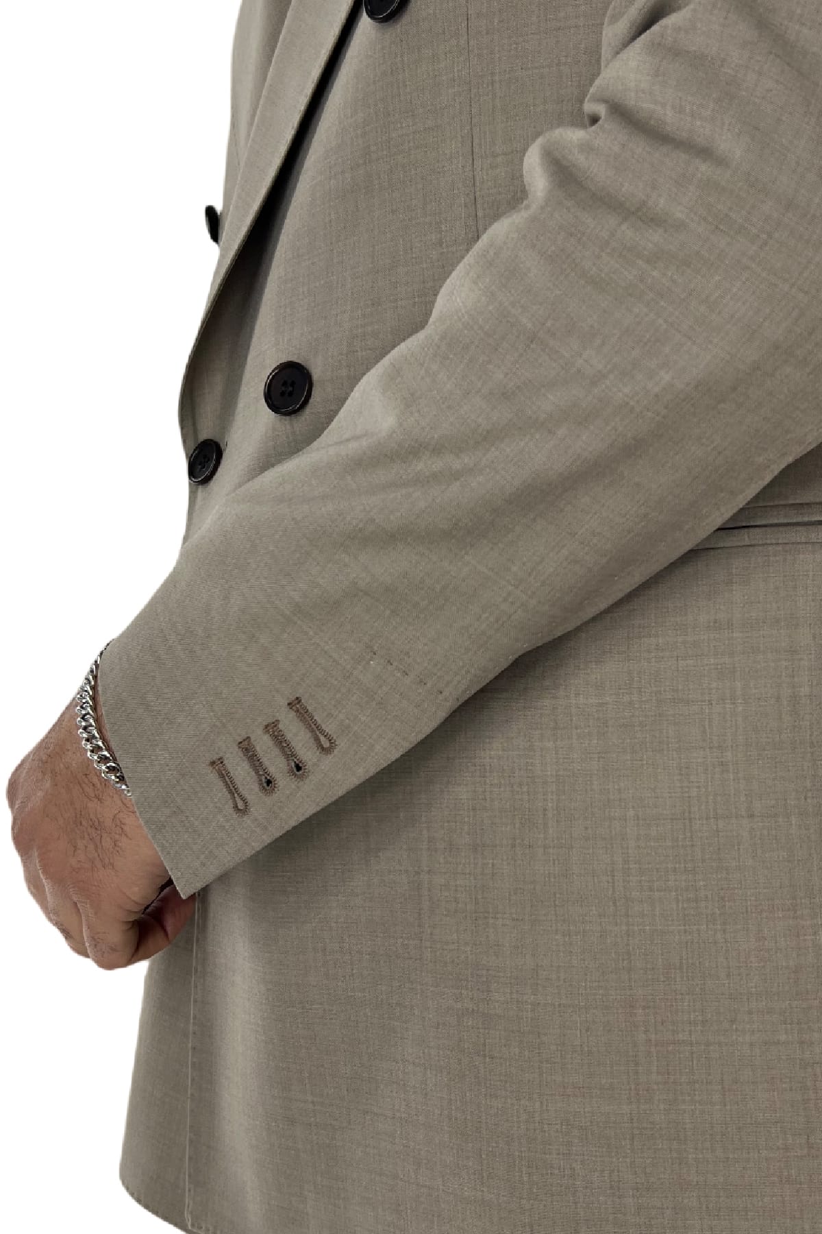 Giacca uomo doppiopetto Fango in fresco lana made in italy