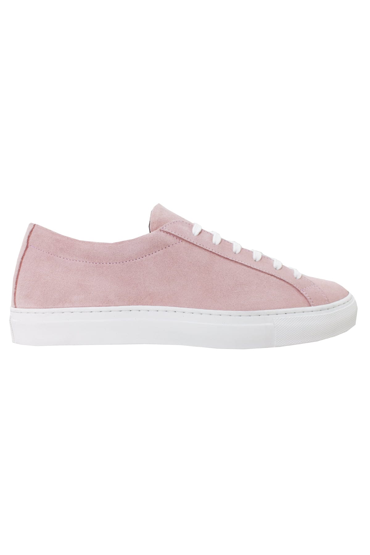 Sneakers uomo rosa in camoscio con suola in gomma bianca made in italy