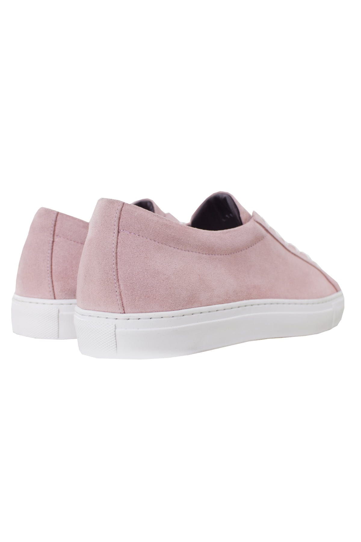 Sneakers uomo rosa in camoscio con suola in gomma bianca made in italy