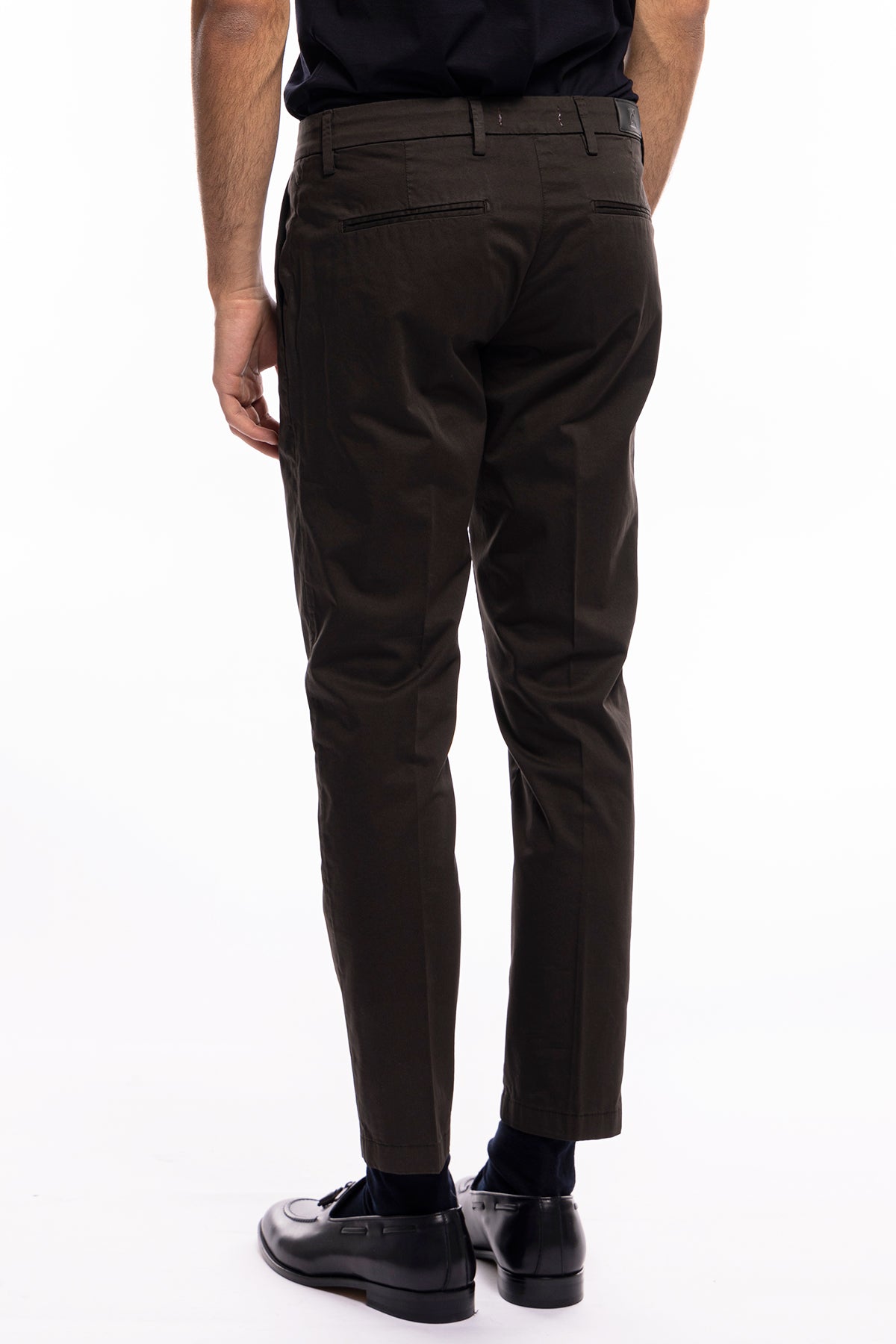 Pantalone uomo Marrone in Cotone  tasca america leggermente elastico estivo
