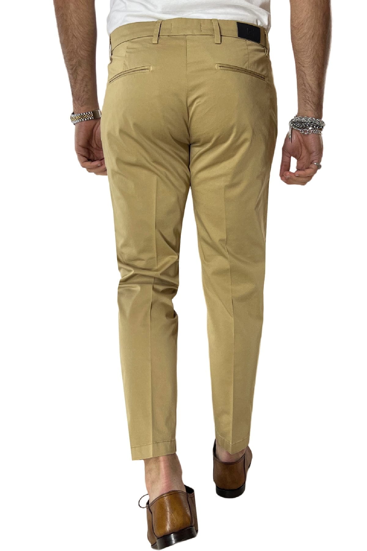 Pantalone uomo cammello in Cotone  tasca america leggermente elastico estivo