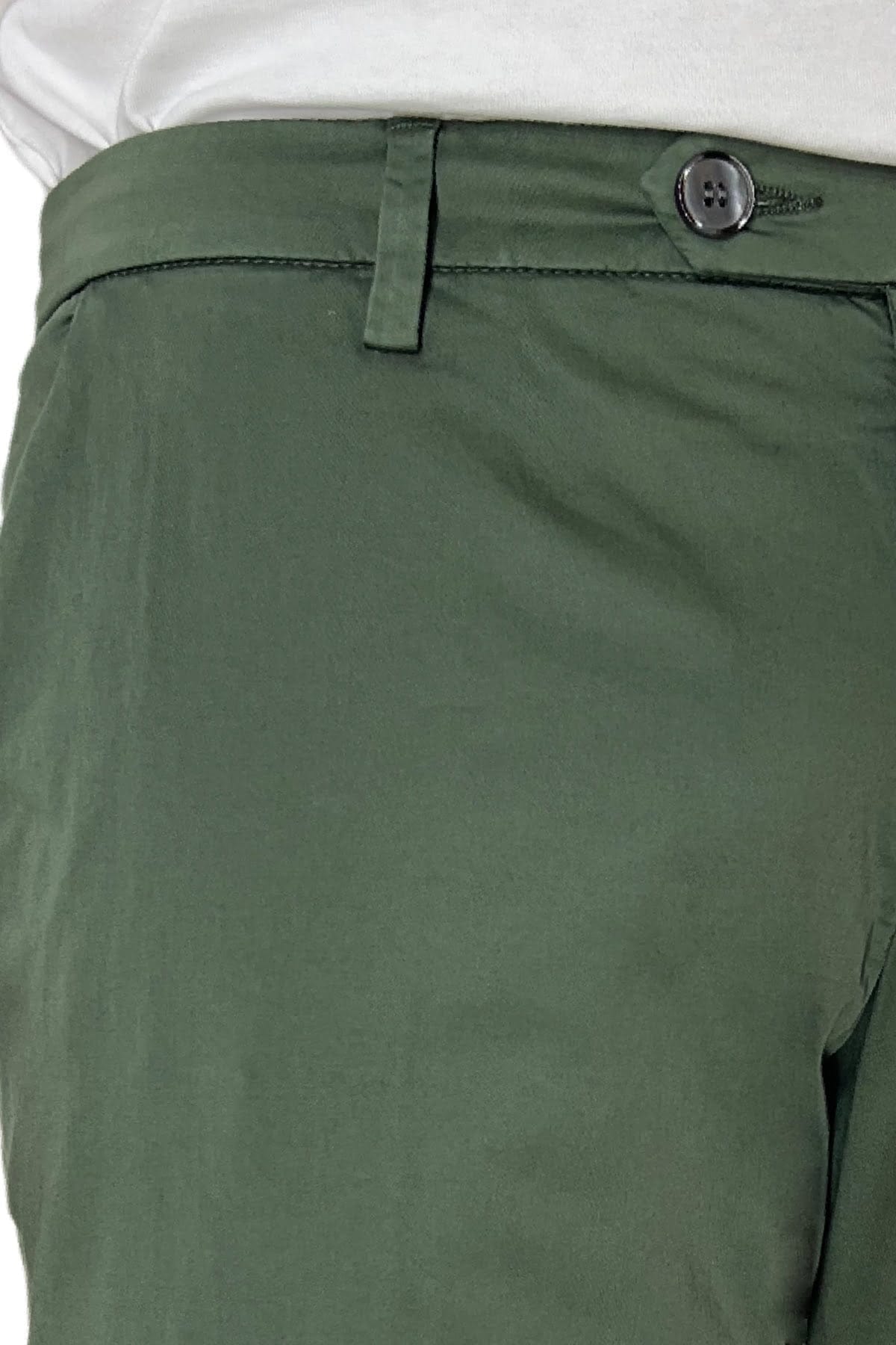 Pantalone uomo verde in Cotone  tasca america leggermente elastico estivo