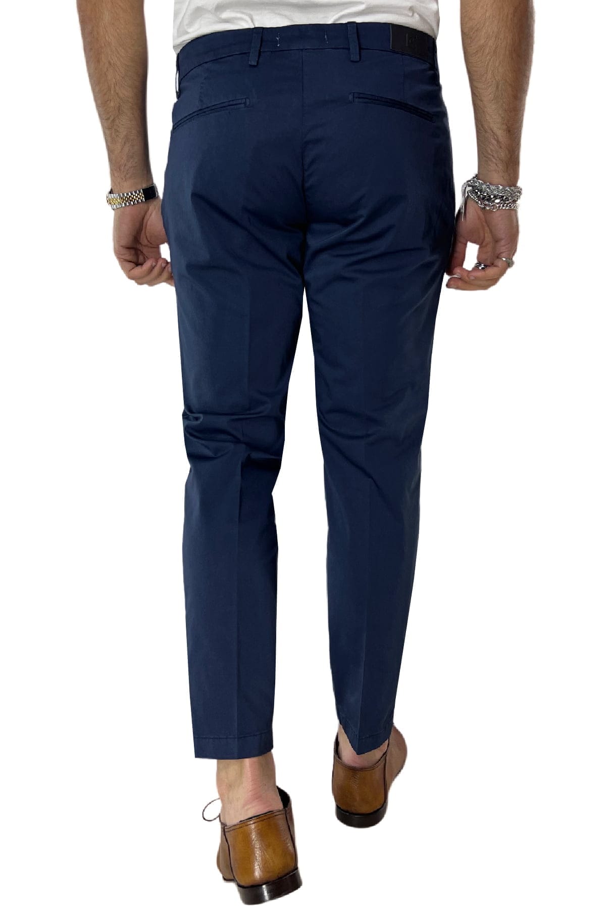 Pantalone uomo blu in Cotone  tasca america leggermente elastico estivo