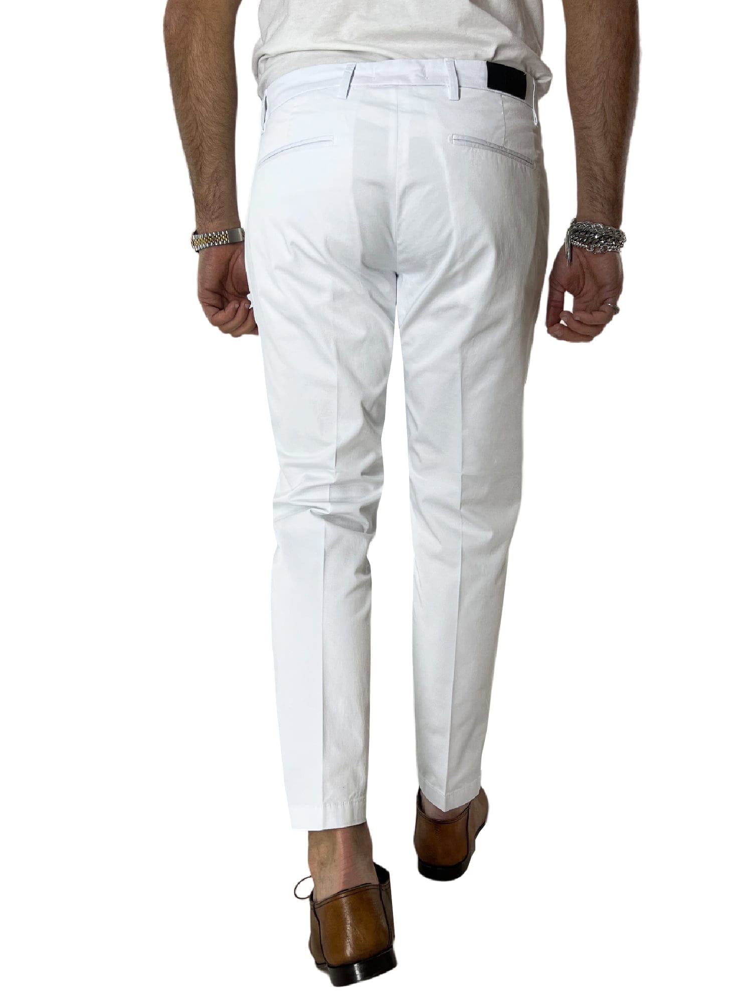 Pantalone uomo bianco in Cotone  tasca america leggermente elastico estivo
