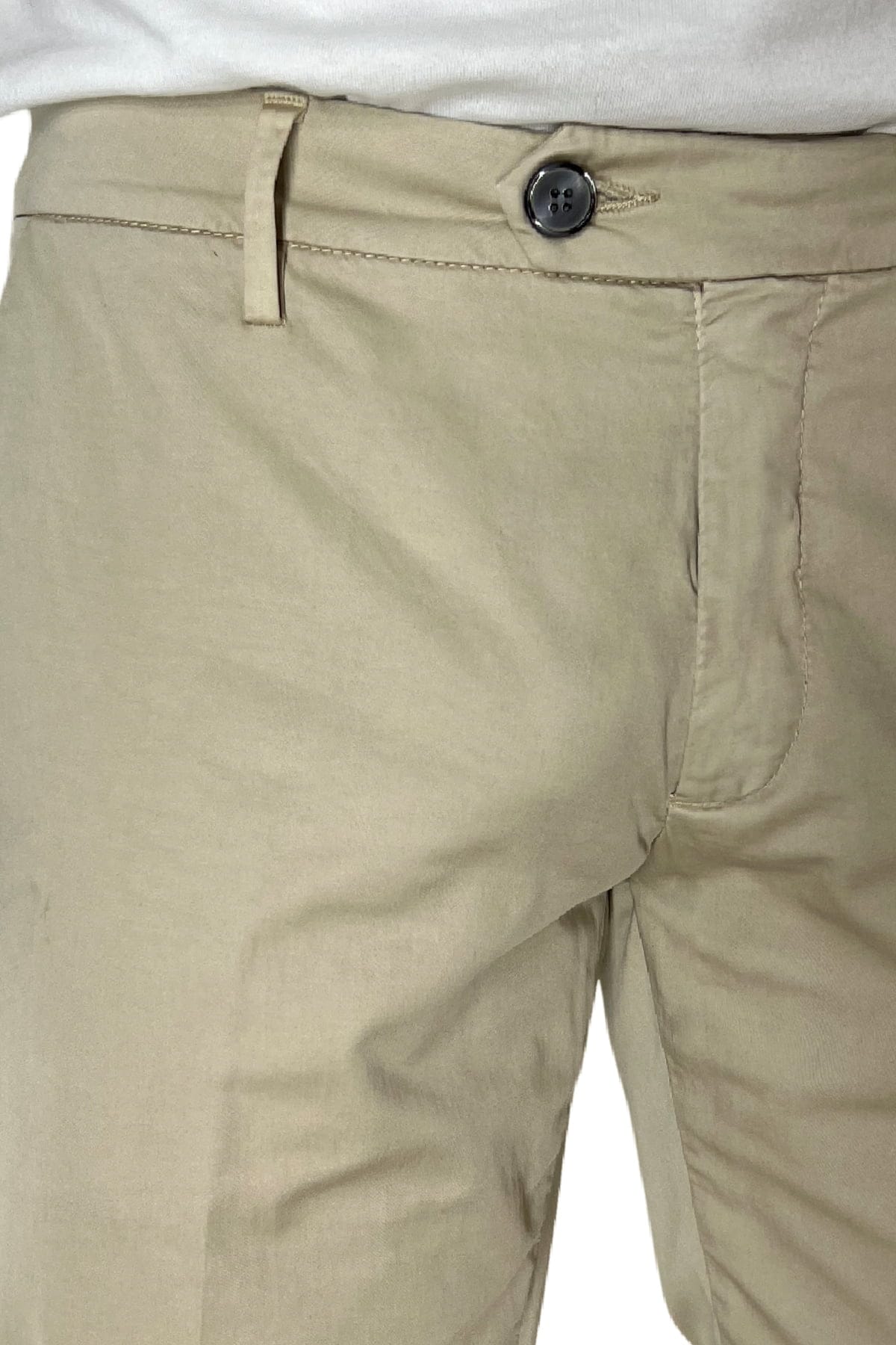 Pantalone uomo beige in Cotone  tasca america leggermente elastico estivo