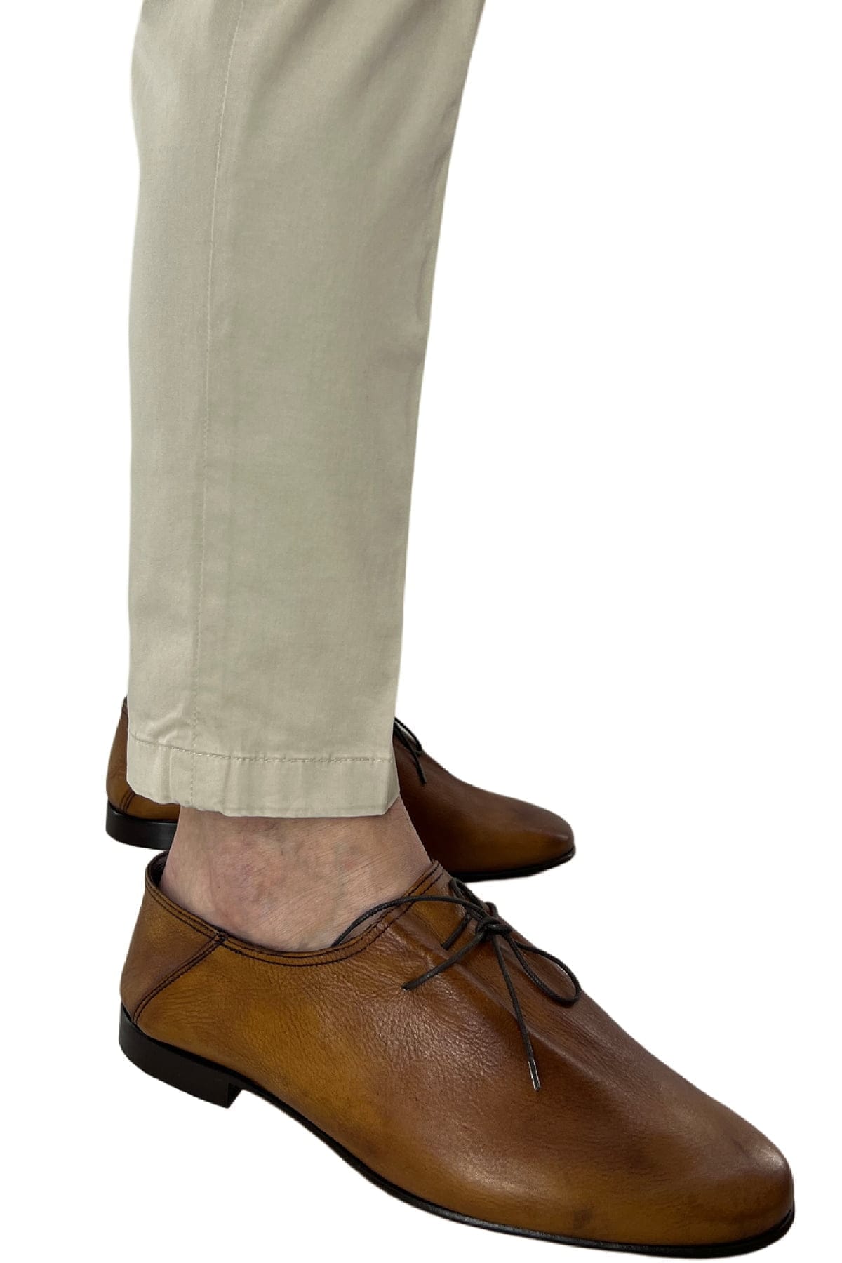 Pantalone uomo beige in Cotone  tasca america leggermente elastico estivo