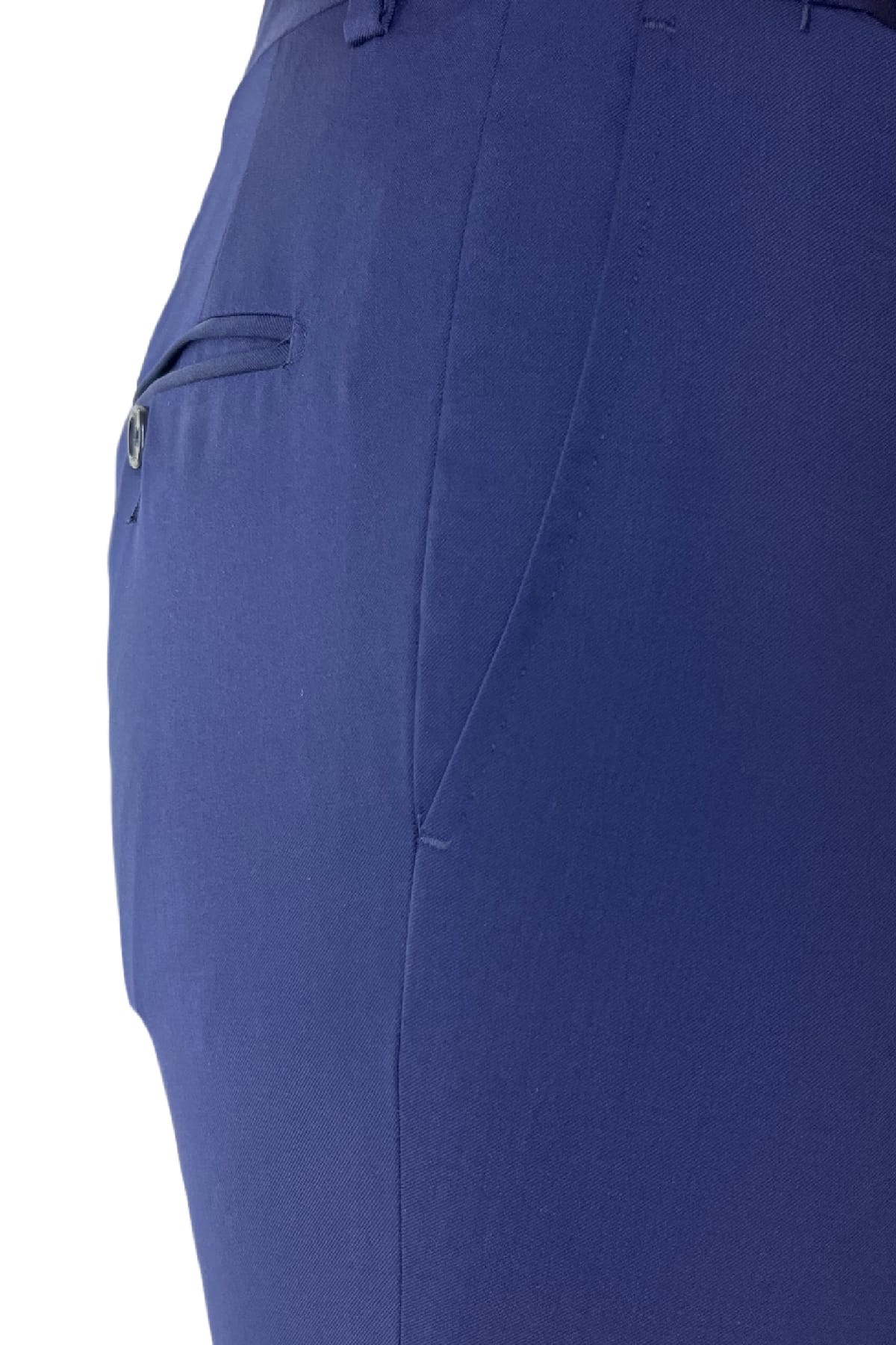 Pantalone uomo royal blu tasca america in fresco lana 100% Vitale Barberis Canonico