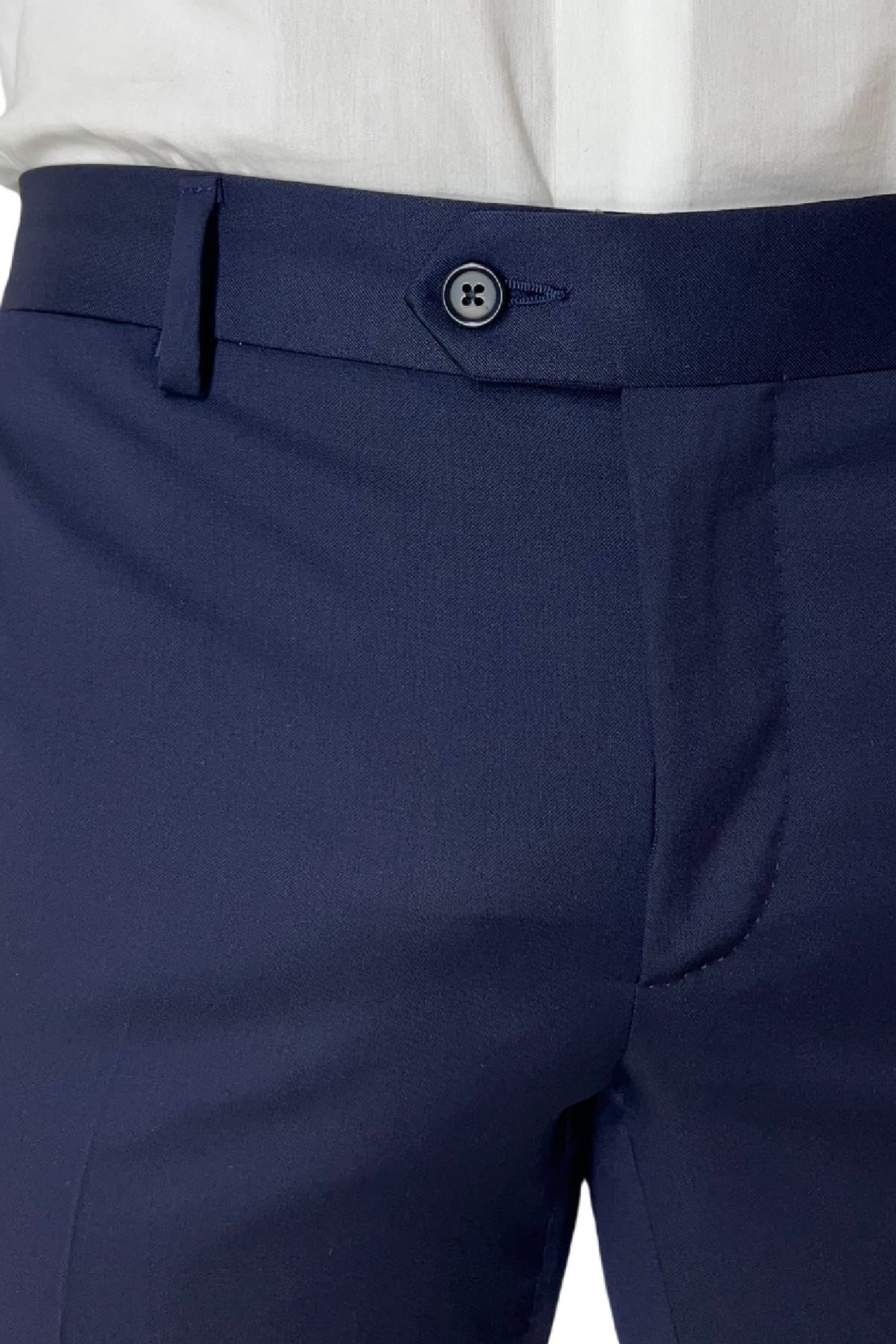 Pantalone uomo Blu Navy tasca america in fresco lana 100% Vitale Barberis Canonico