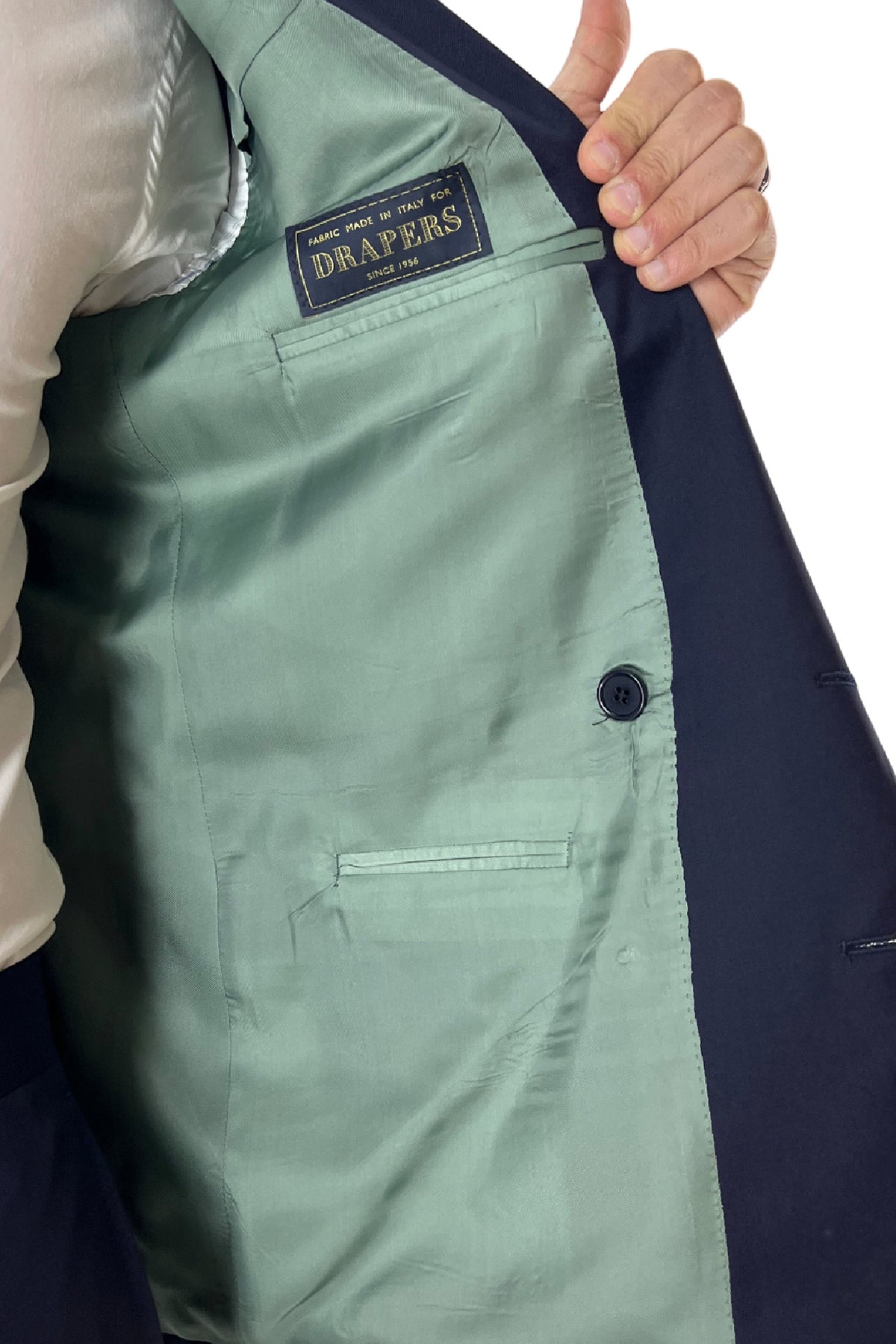 Giacca smoking da uomo monopetto blu navy rever a scialle blu in fresco lana 100% Vitale Barberis Canonico