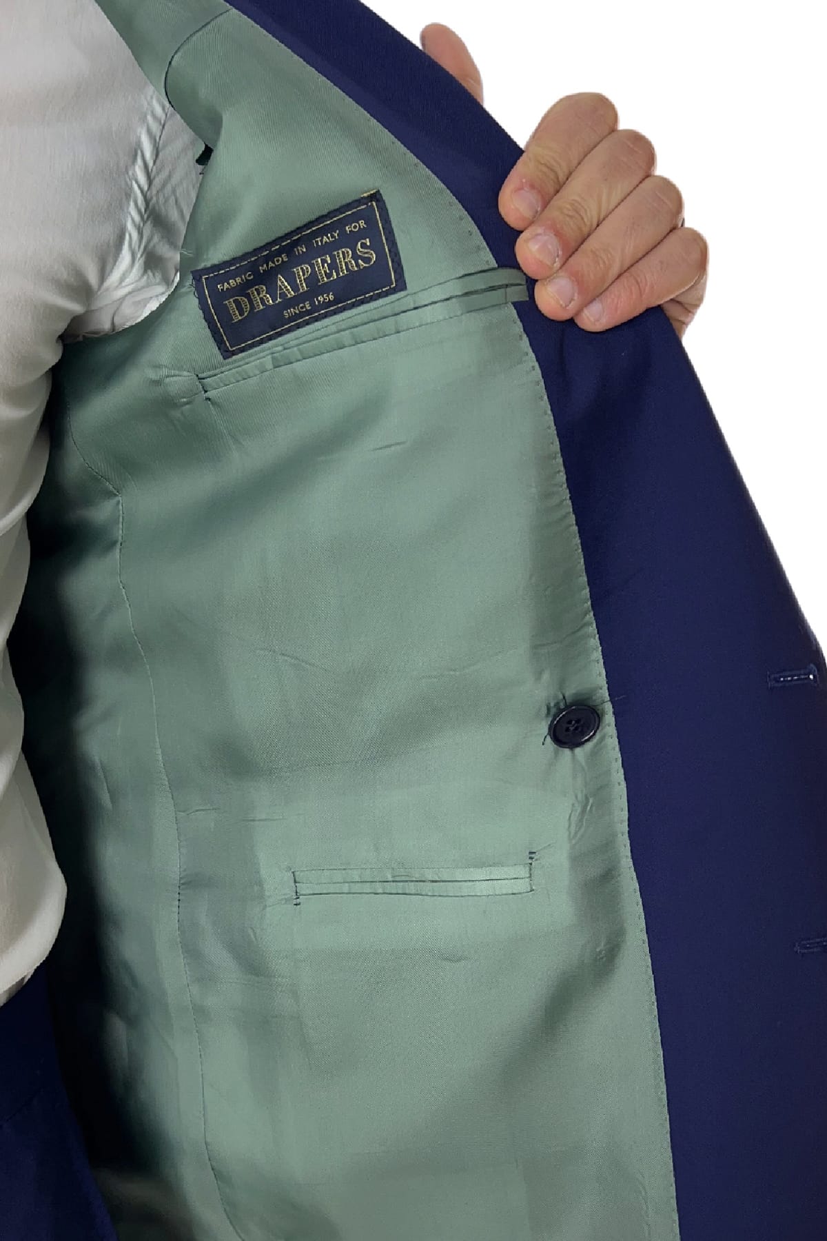 Giacca smoking da uomo monopetto royal blu rever a scialle blu in fresco lana 100% Vitale Barberis Canonico