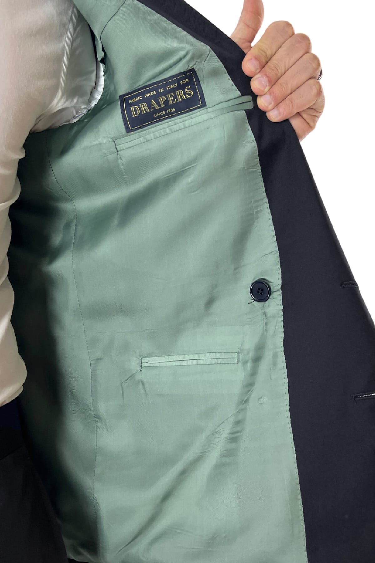 Giacca smoking da uomo monopetto nera  rever a scialle nero in fresco lana 100% Vitale Barberis Canonico