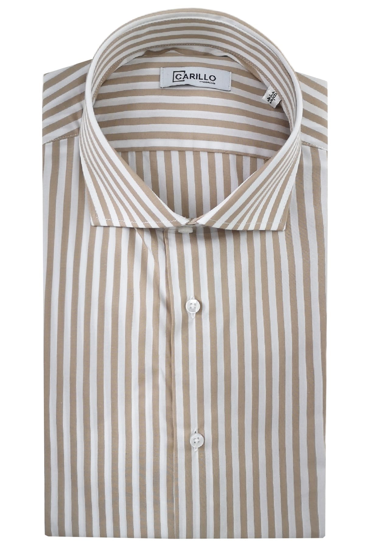 Camicia Uomo riga media 100% cotone collo semi francese Regular Fit made in italy Casual e Elegante