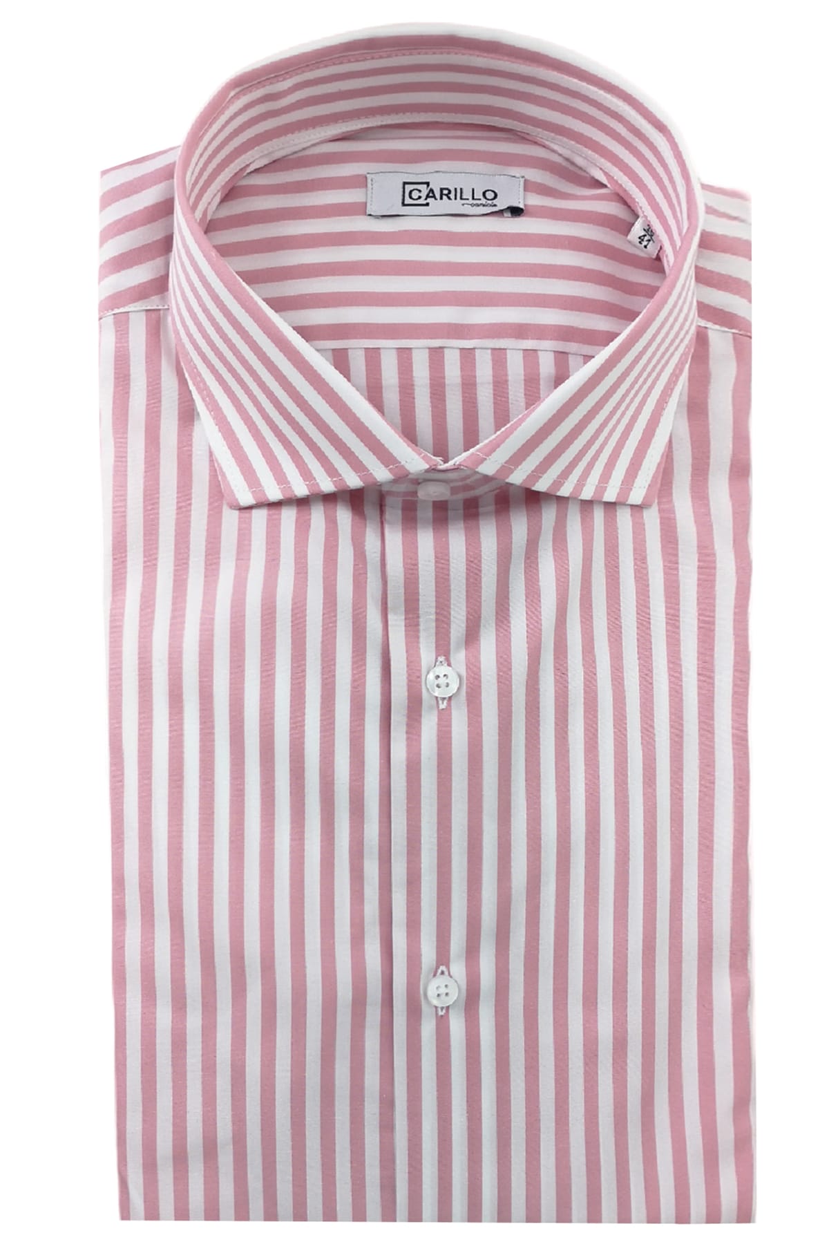 Camicia Uomo riga media 100% cotone collo semi francese Regular Fit made in italy Casual e Elegante