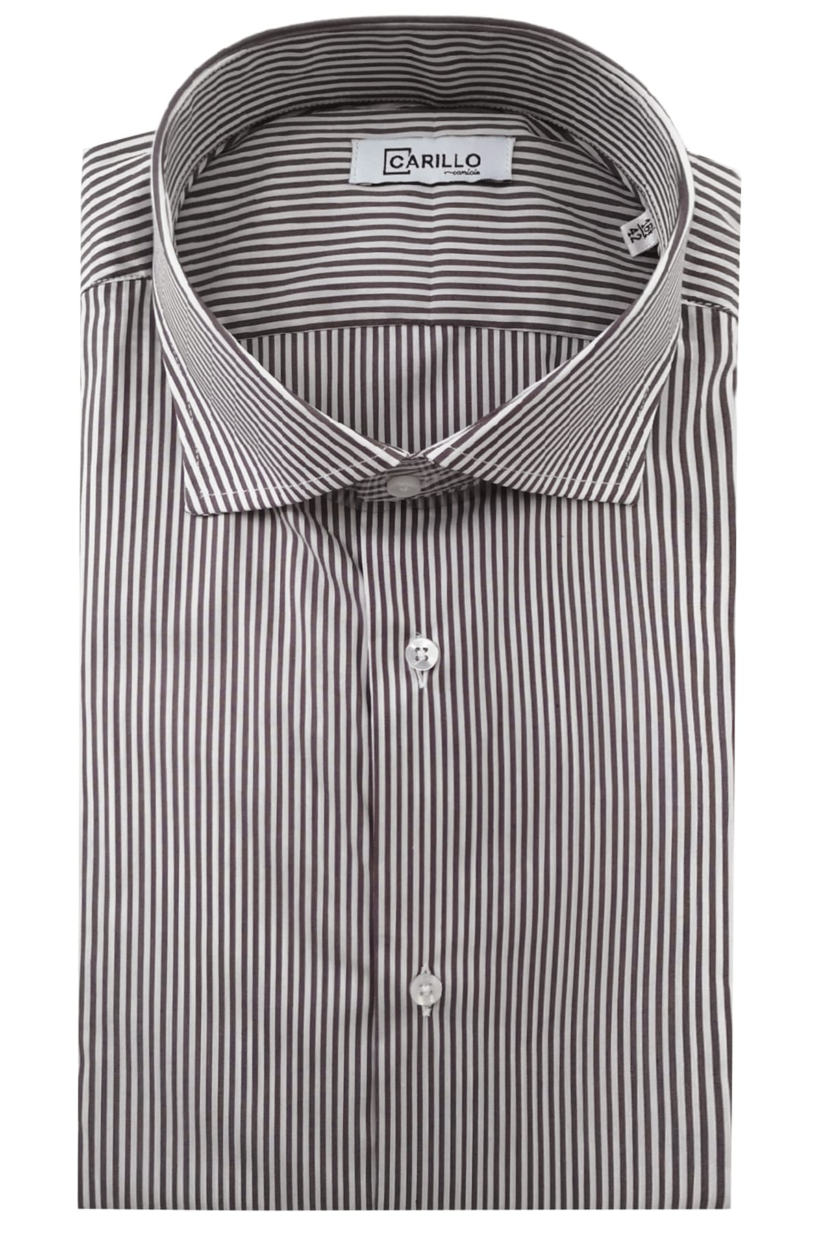 Camicia Uomo riga larga 100% cotone collo semi francese Regular Fit made in italy Casual e Elegante