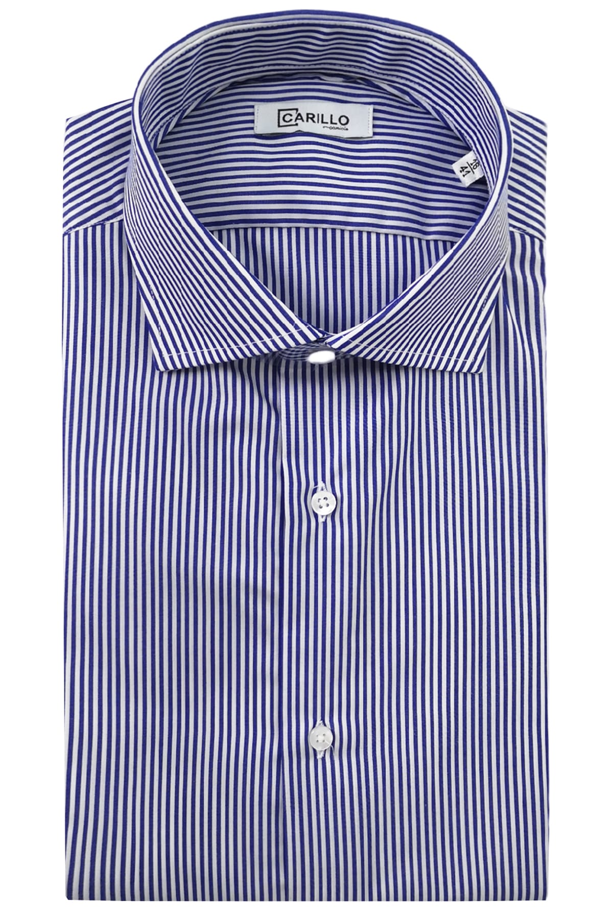 Camicia Uomo riga larga 100% cotone collo semi francese Regular Fit made in italy Casual e Elegante