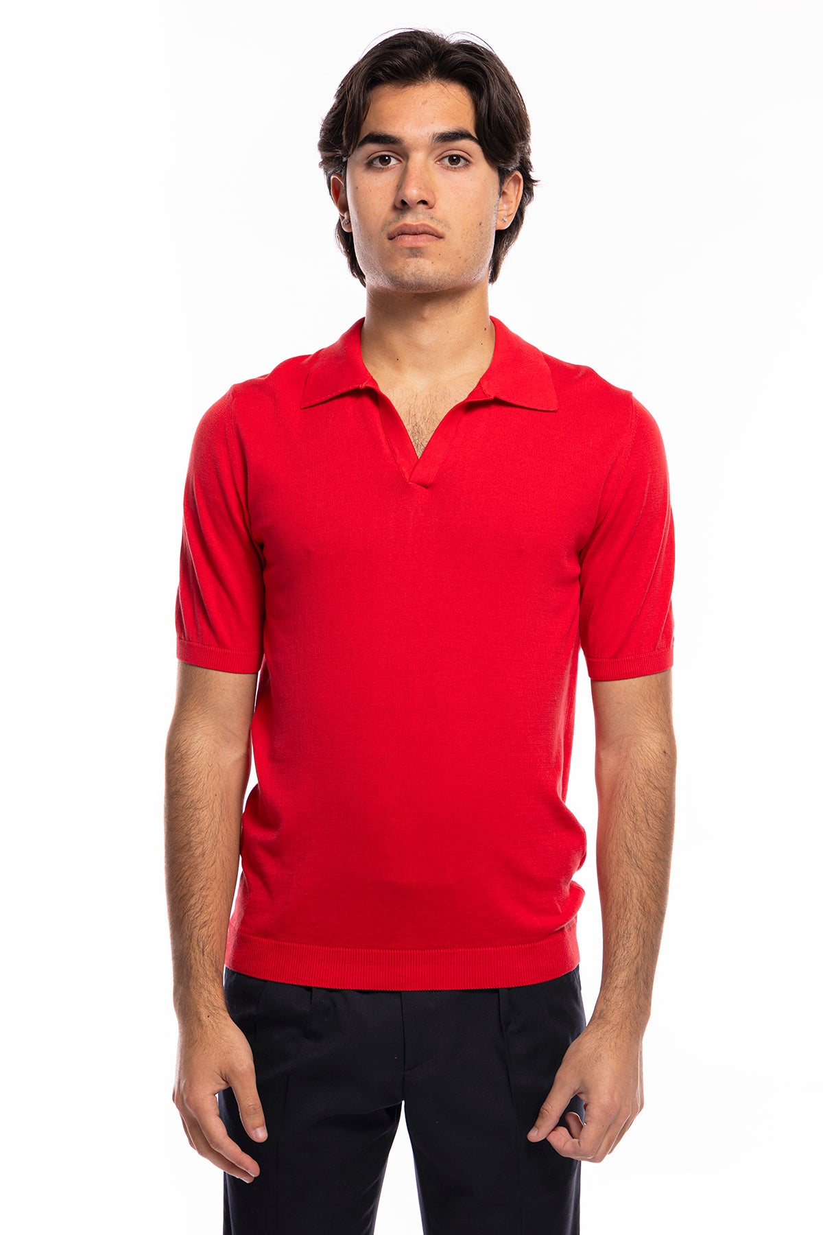 Polo da uomo Mezza manica in cotone 100% leggermente elastica Made in Italy