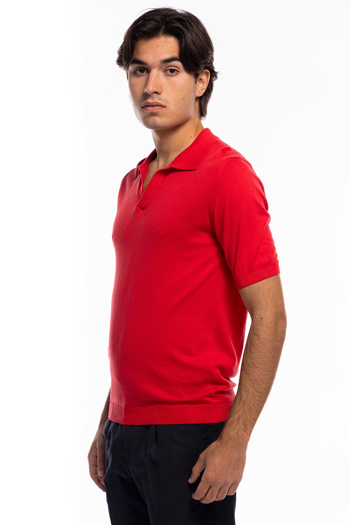 Polo da uomo Mezza manica in cotone 100% leggermente elastica Made in Italy