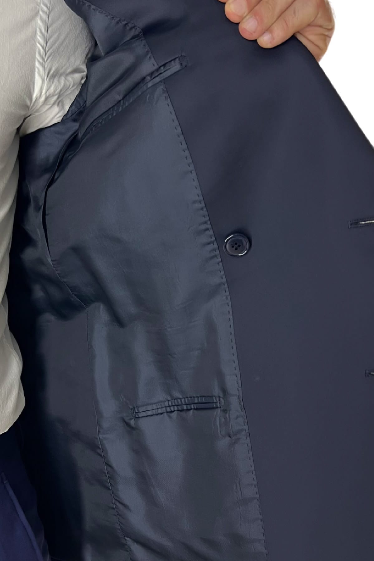 Giacca smoking da uomo Doppiopetto royal blu rever a Lancia blu in fresco lana 100% Vitale Barberis Canonico
