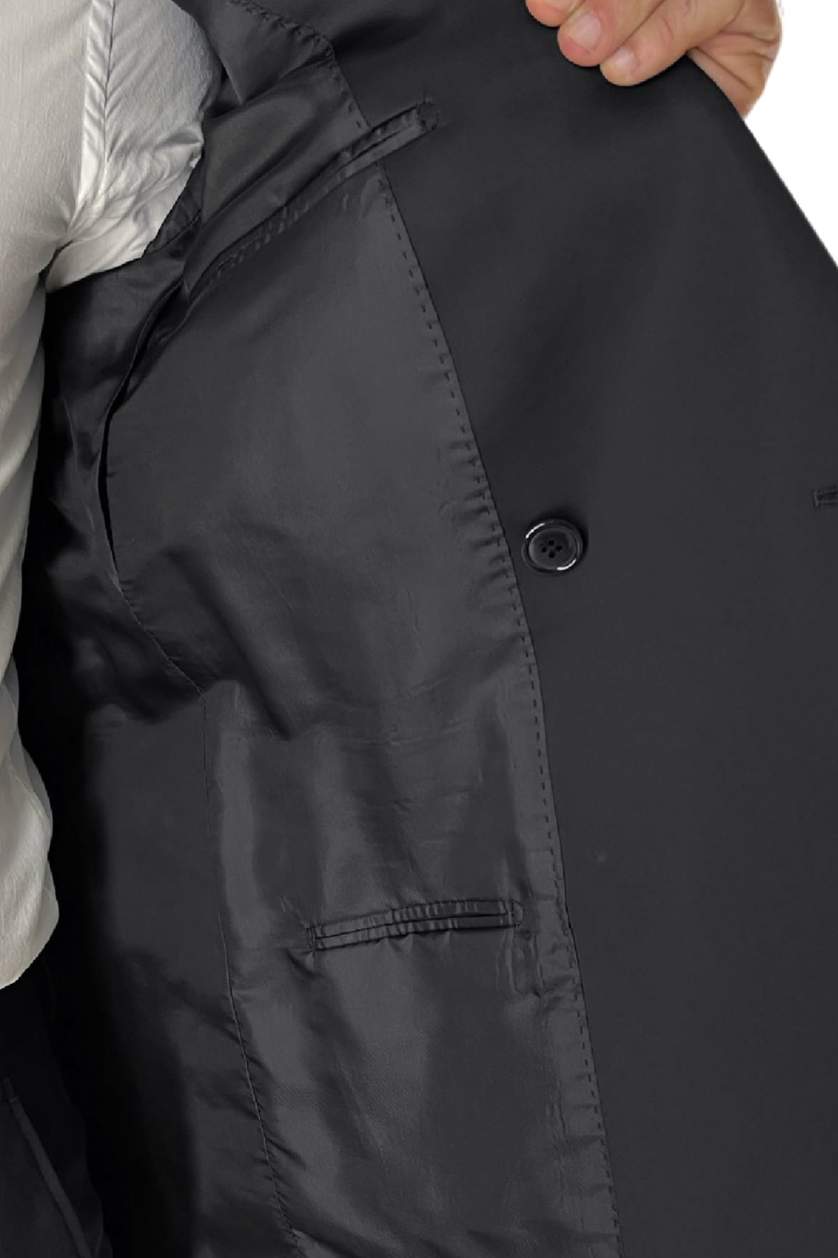 Giacca smoking da uomo Doppiopetto nera rever a Lancia nero in fresco lana 100% Vitale Barberis Canonico