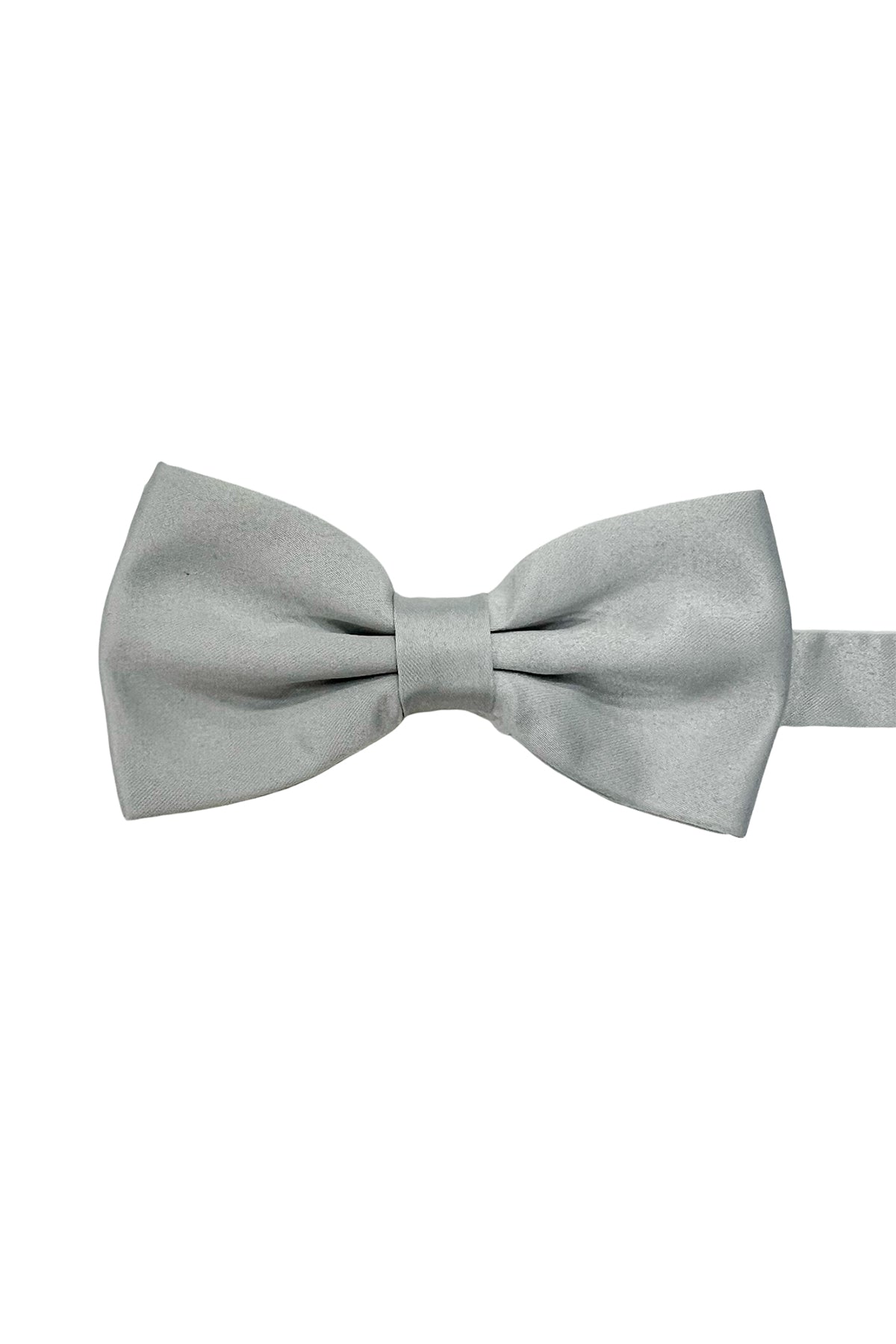 Papillon uomo grigio effetto seta tinta unita misura regular da cerimonia elegante
