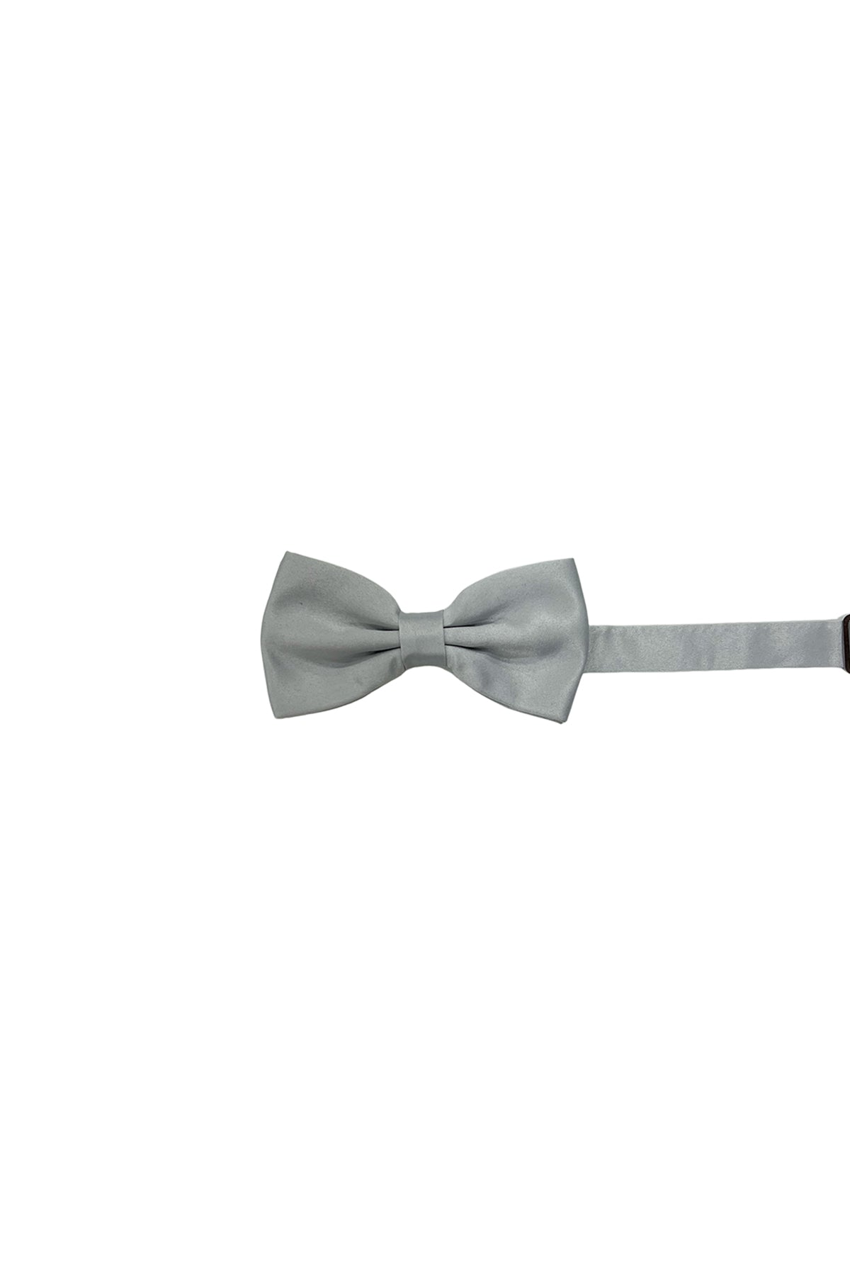 Papillon uomo grigio effetto seta tinta unita misura regular da cerimonia elegante