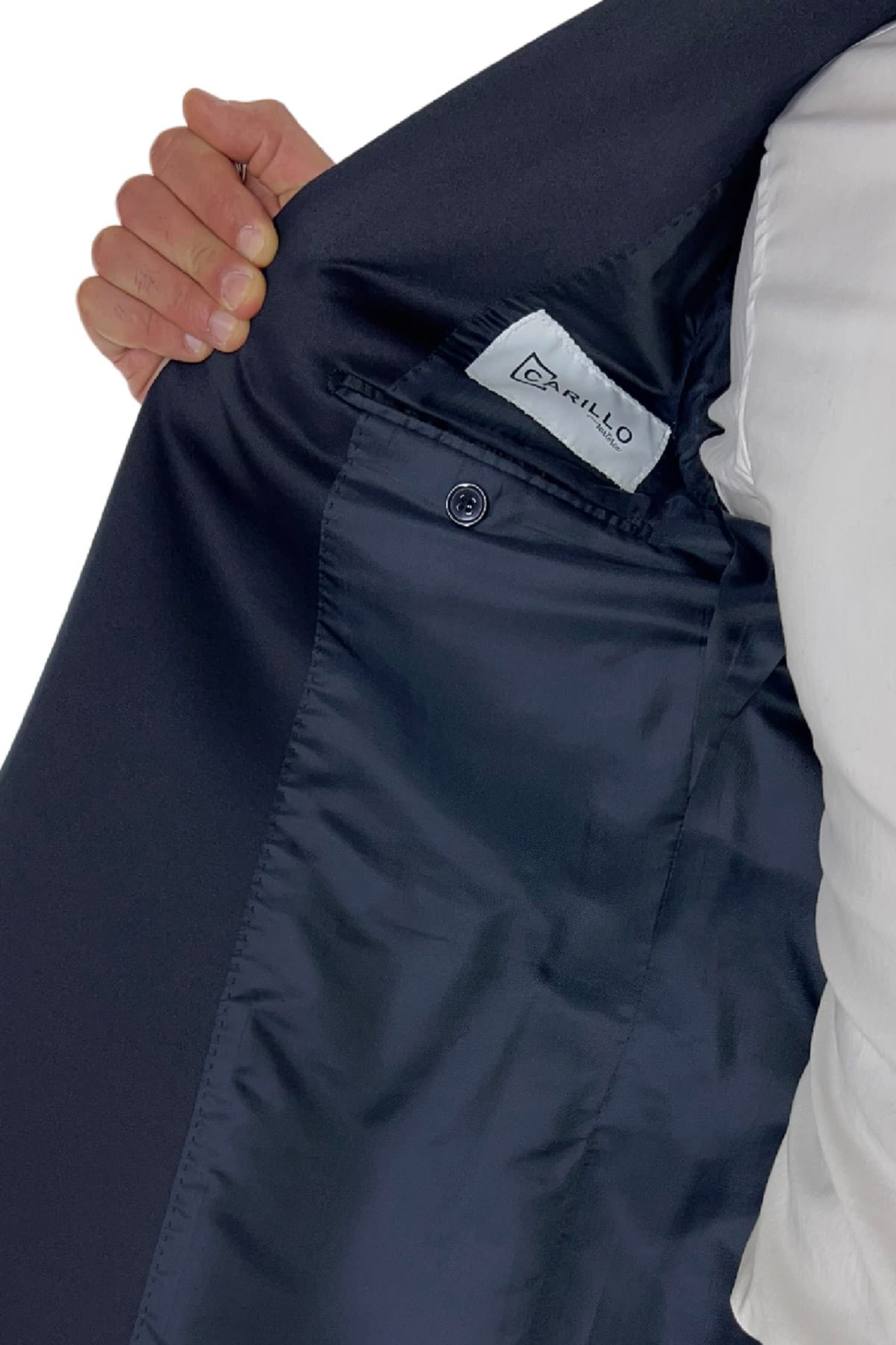 Abito smoking da uomo Doppiopetto blu navy rever a scialle blu in fresco lana 100% Vitale Barberis Canonico
