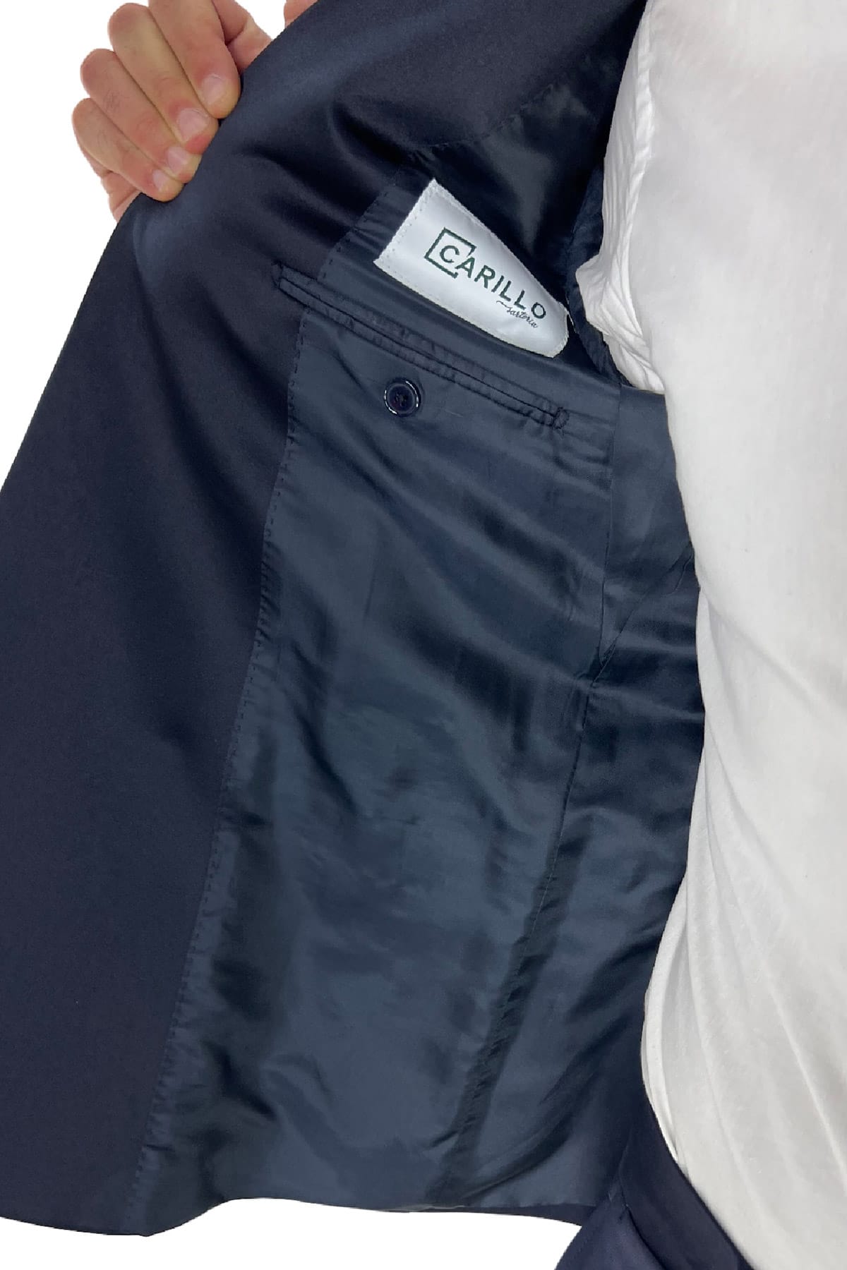 Giacca smoking da uomo Doppiopetto blu nido d'ape rever a scialle blu in fresco lana 100% Vitale Barberis Canonico