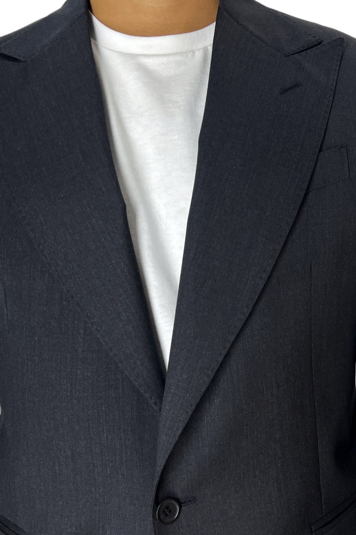 Giacca uomo monopetto grigio scuro in fresco lana 240 grammi Vitale Barberis Canonico