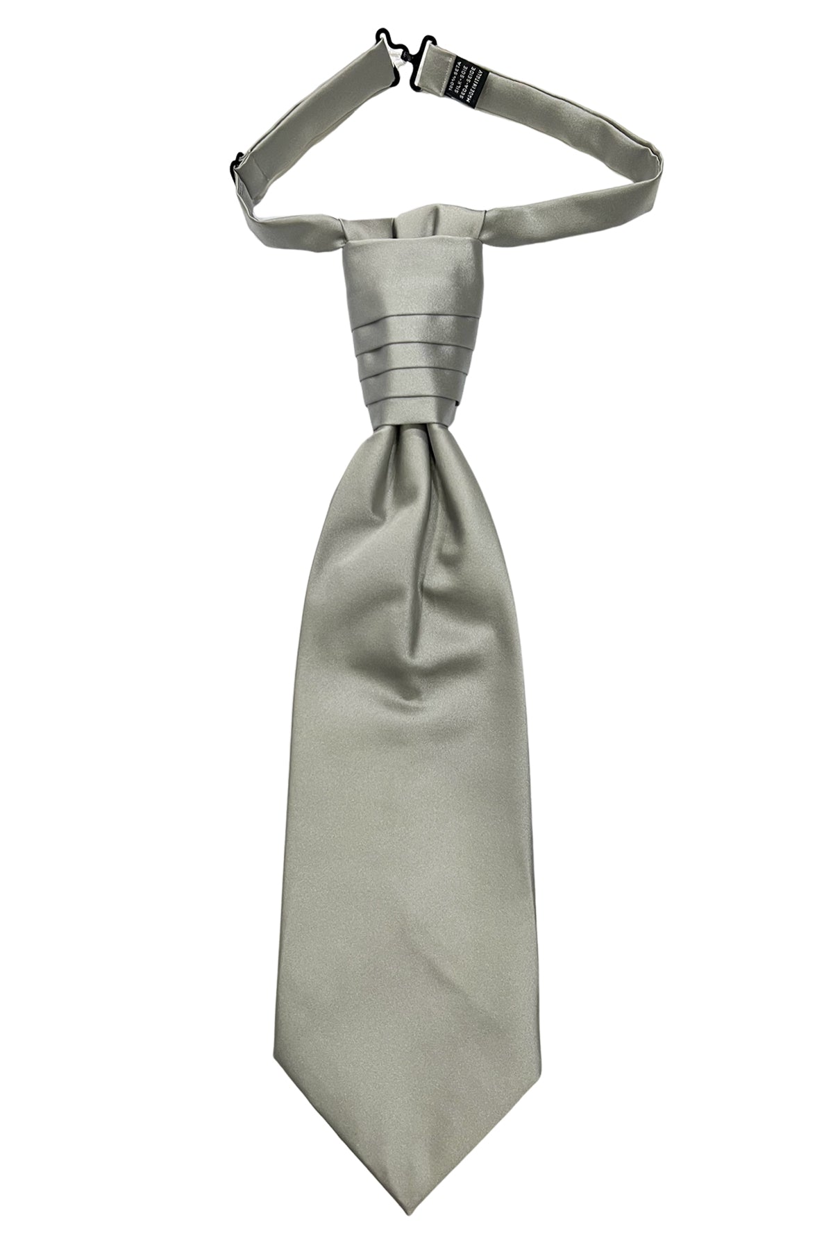 Plastron uomo Grigio 12cm da sposo elegante tinta unita in seta