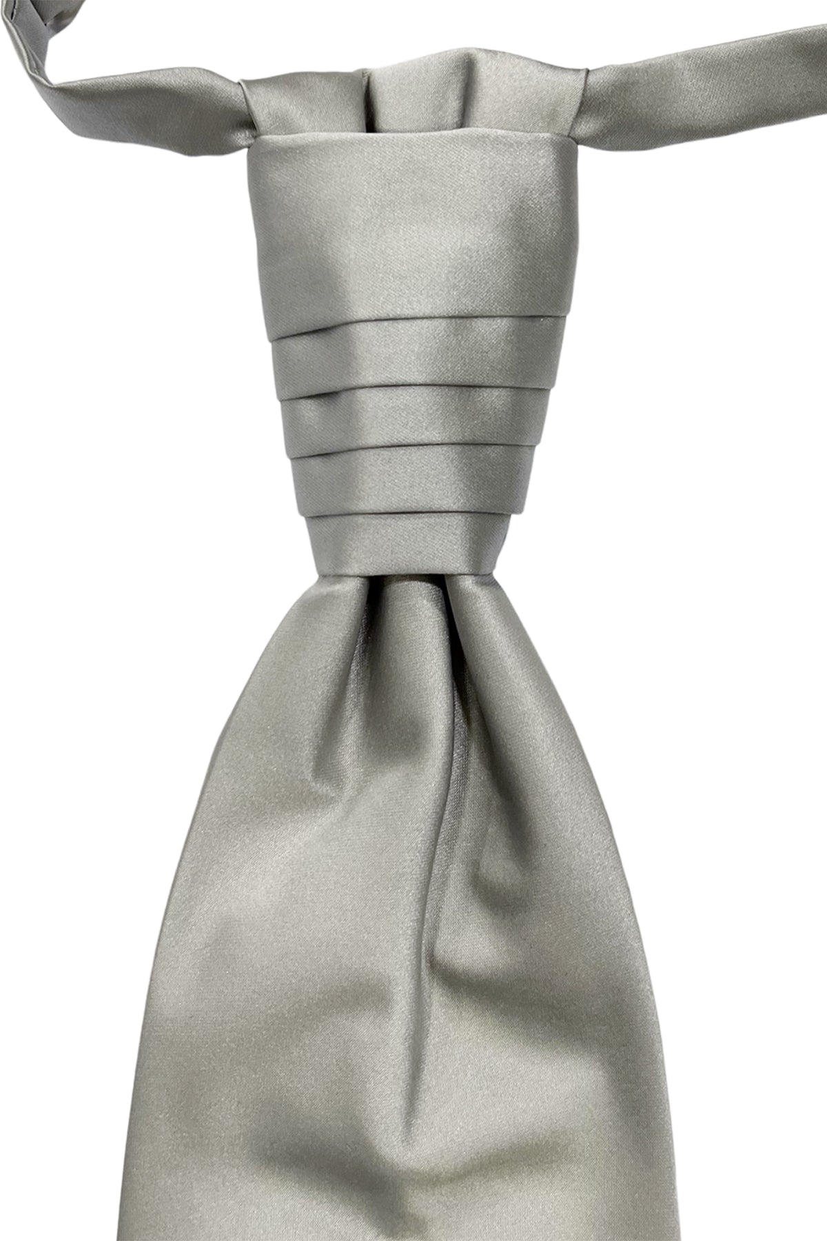 Plastron uomo Grigio 12cm da sposo elegante tinta unita in seta