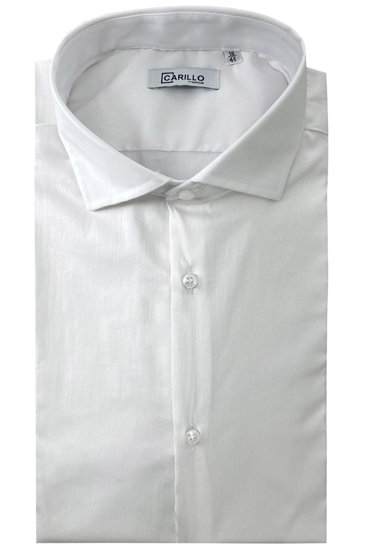 Camicia Uomo extra slim fit cotone Elastico Collo semi francese tinta unita sartoriale