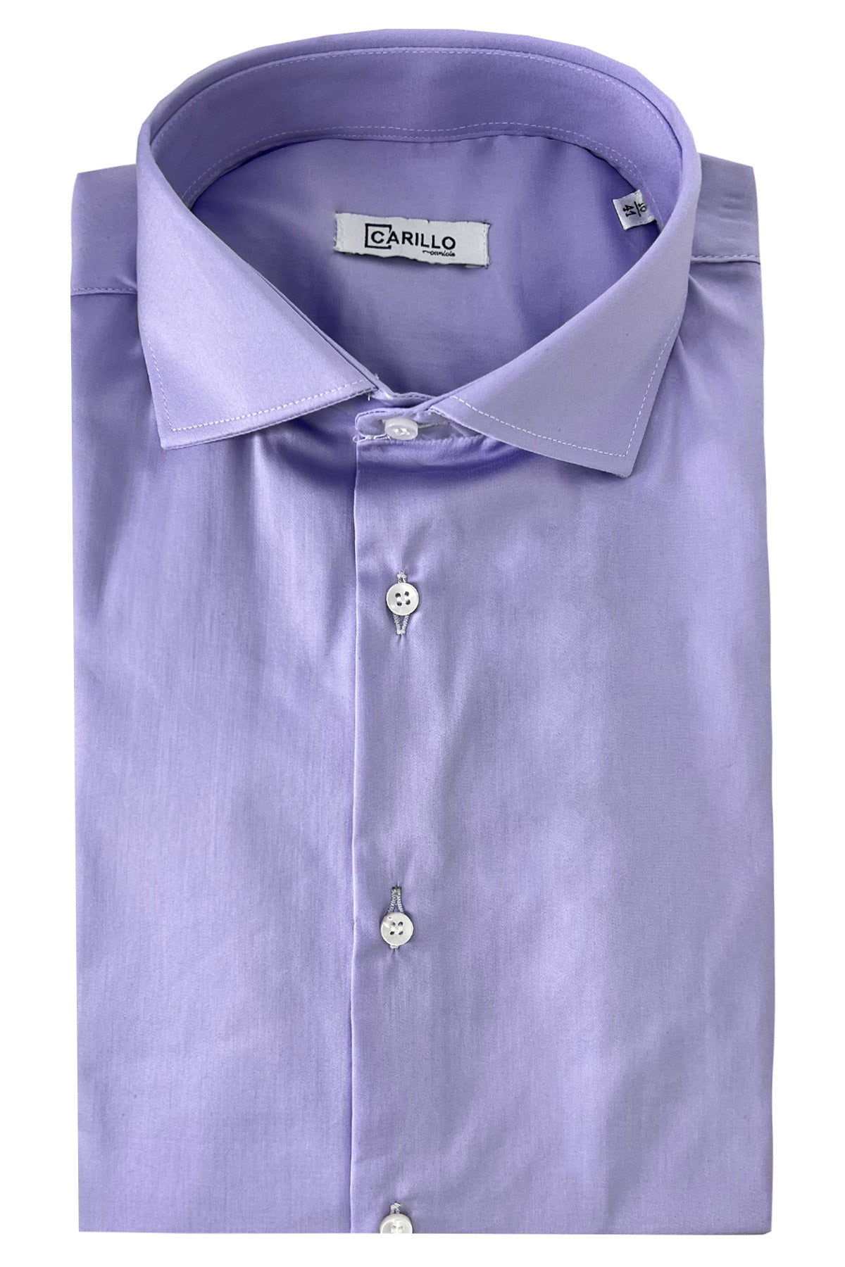 Camicia Uomo extra slim fit cotone Elastico Collo semi francese tinta unita sartoriale