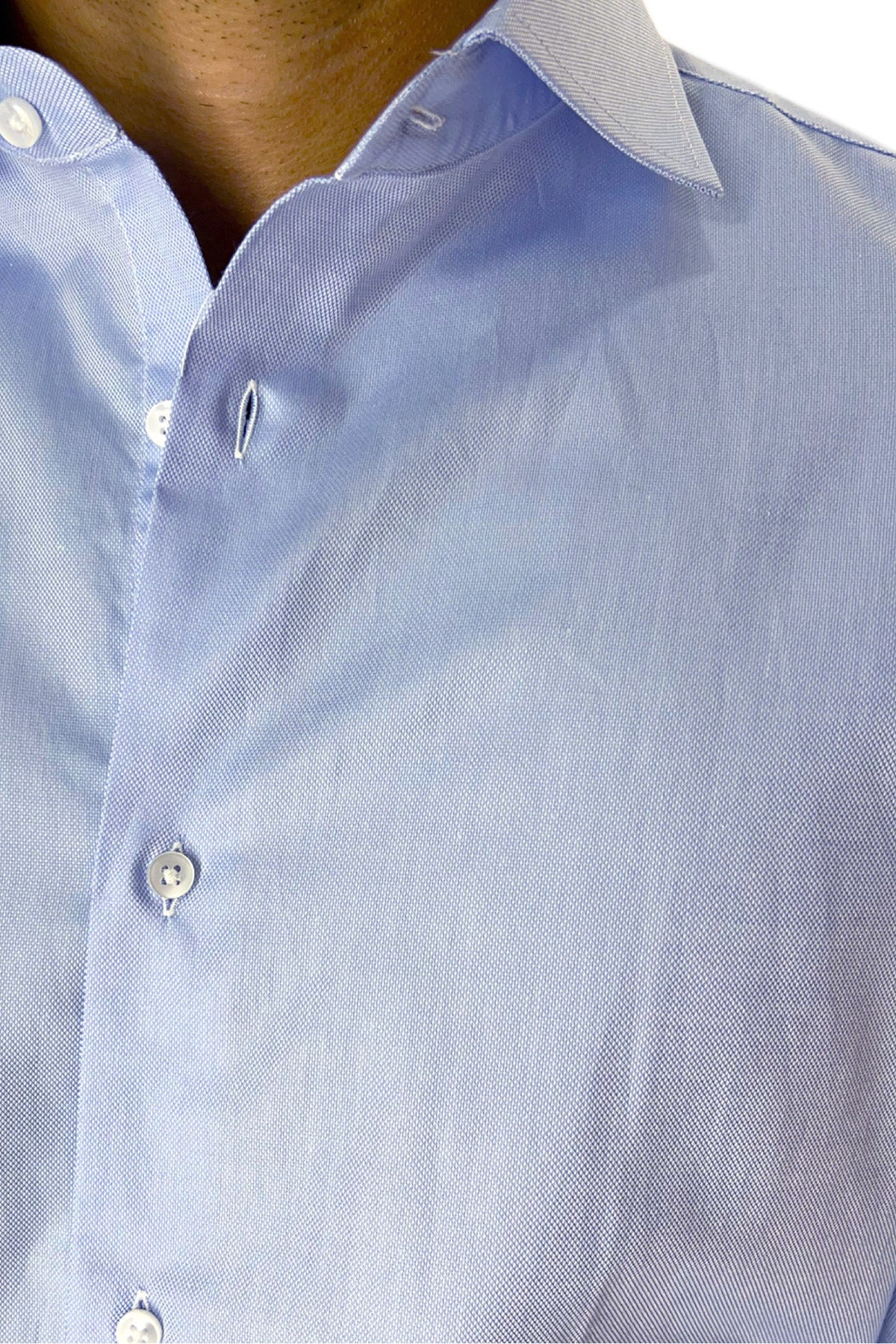 Camicia Uomo oxford nido d'ape extra slim fit 100% cotone Collo semi francese Made In Italy