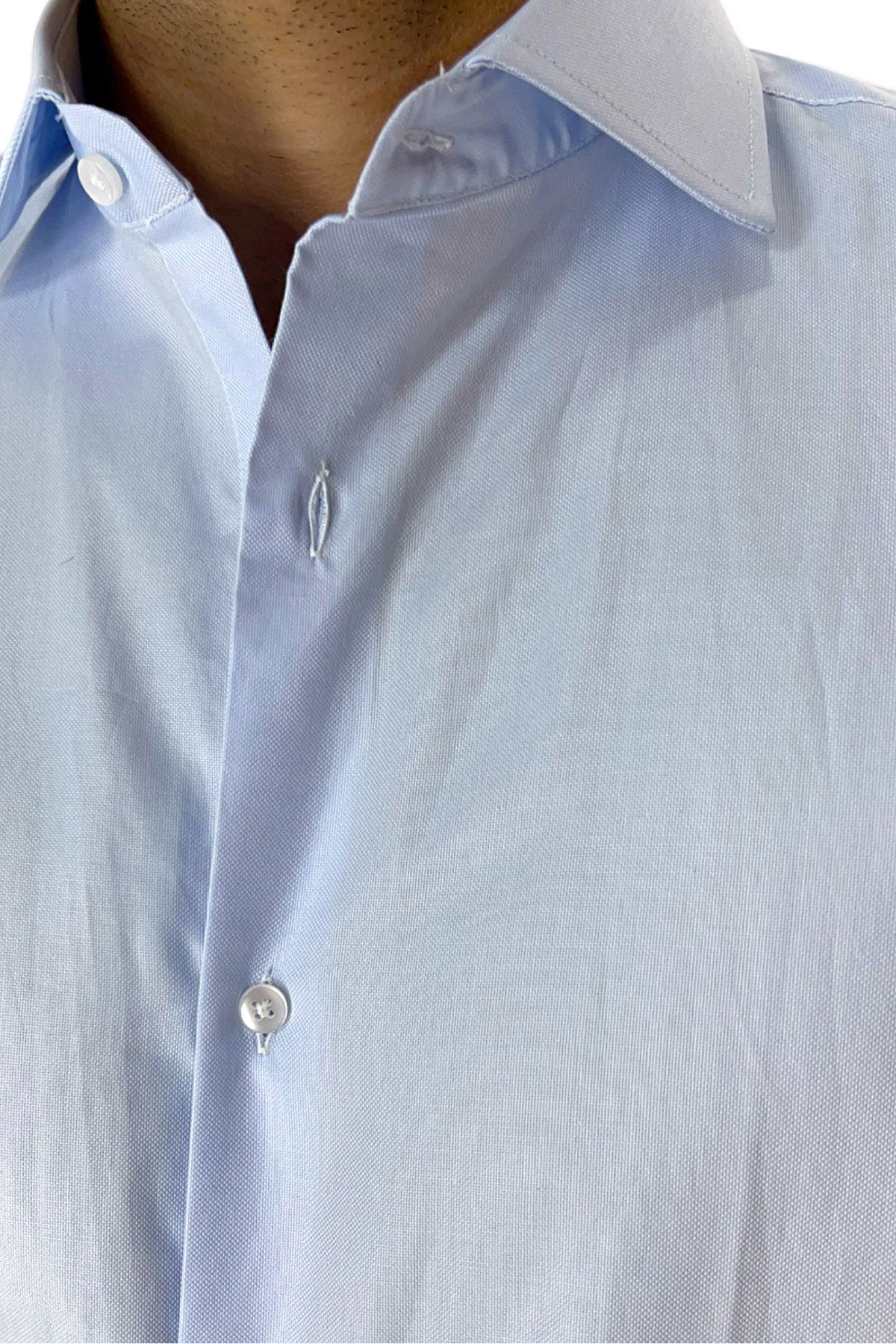 Camicia Uomo oxford nido d'ape extra slim fit 100% cotone Collo semi francese Made In Italy