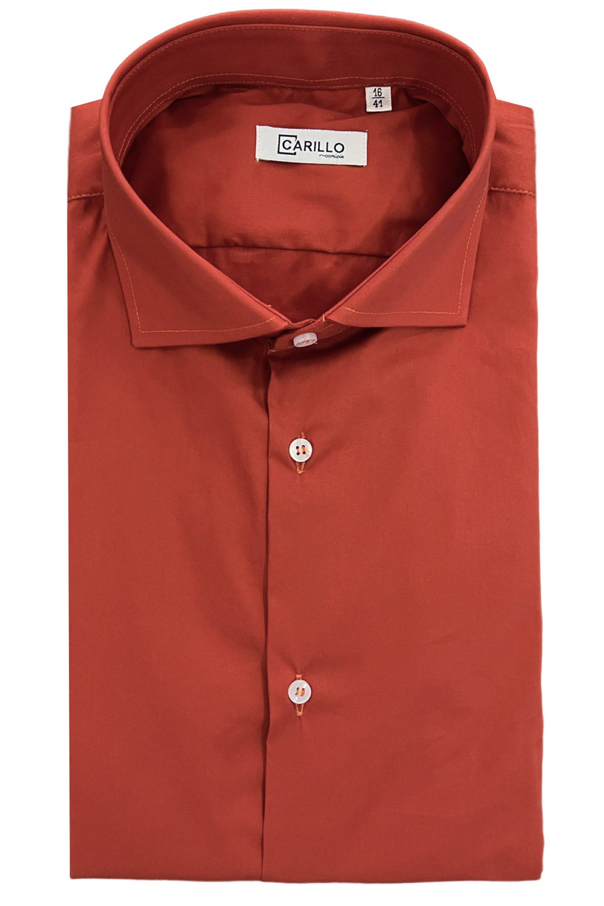 Camicia Uomo extra Slim fit cotone Elastico Collo semi francese tinta unita