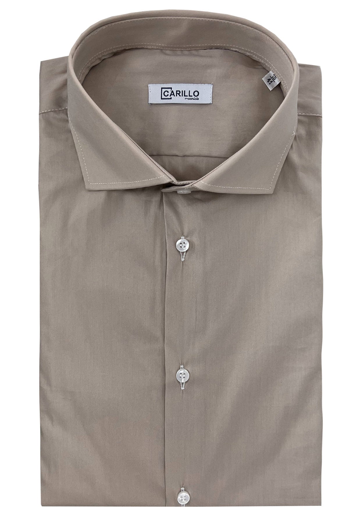 Camicia Uomo extra Slim fit cotone Elastico Collo semi francese tinta unita