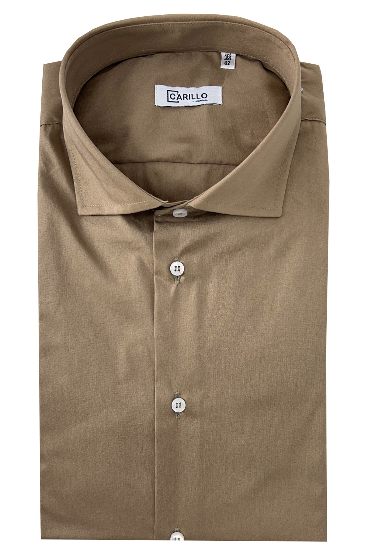 Camicia Uomo extra Slim fit cotone Elastico Collo semi francese tinta unita