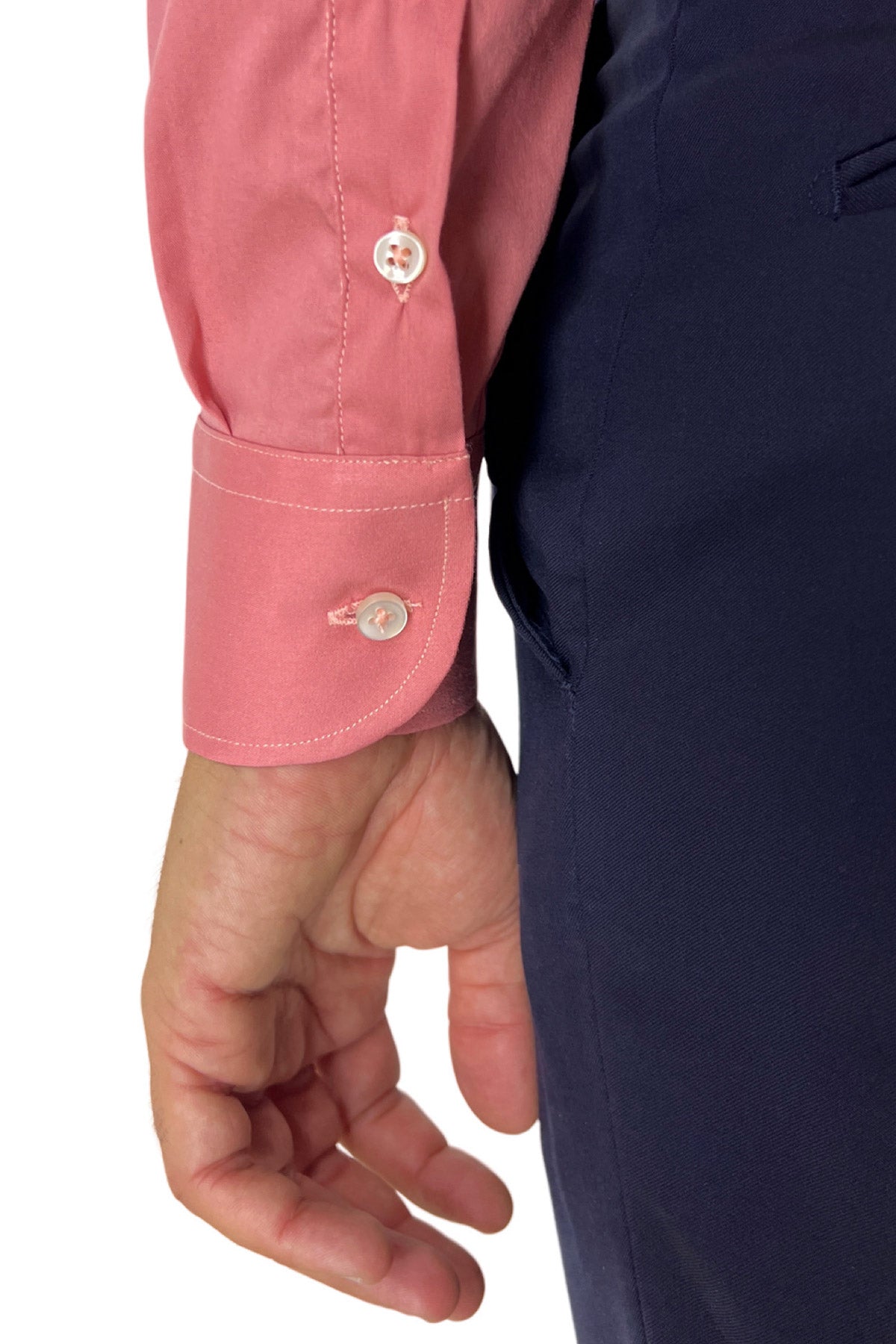 Camicia Uomo extra Slim fit cotone Elastico Collo semi francese tinta unita