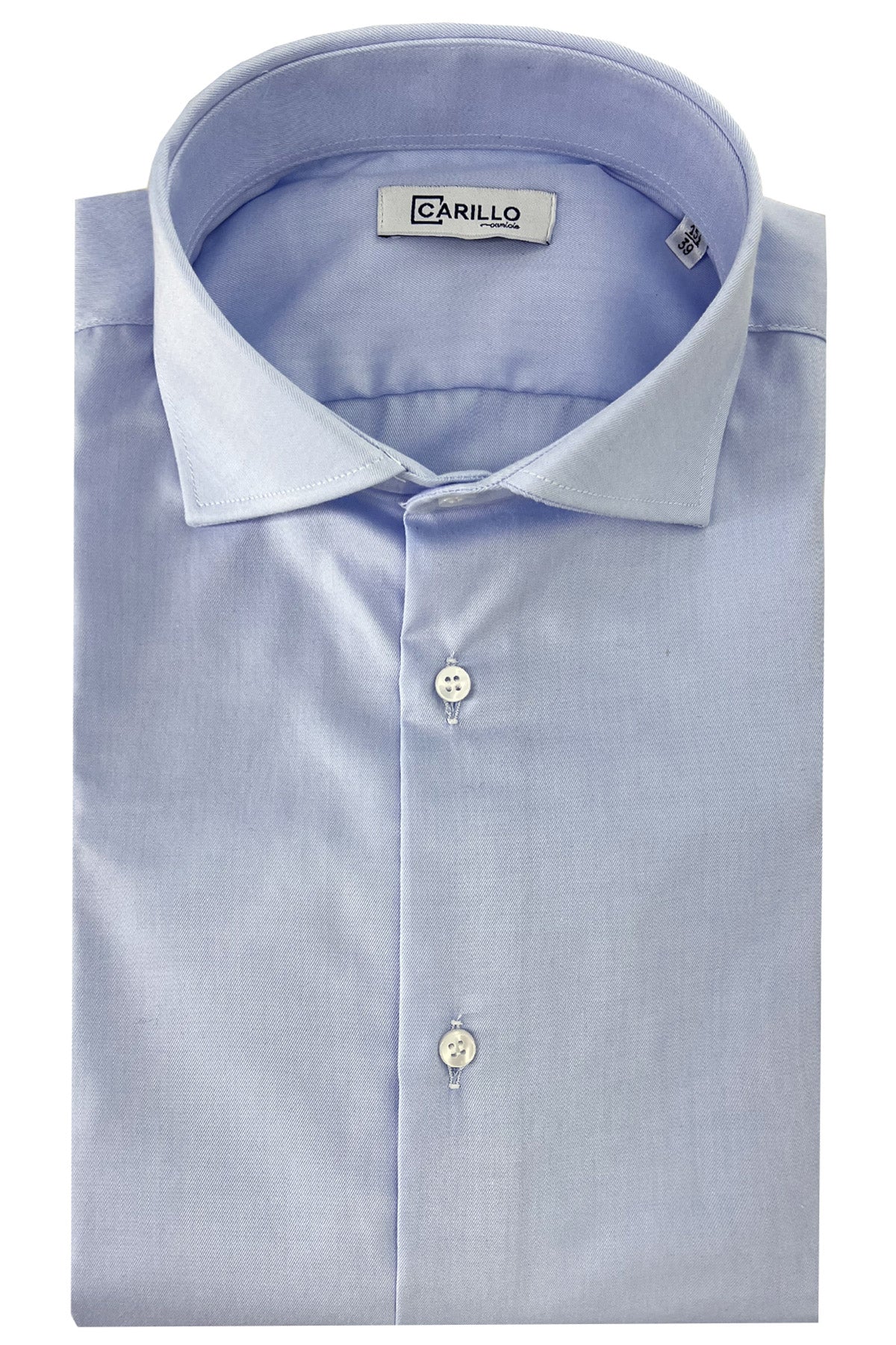 Camicia Uomo Slim fit 100% cotone morbido effetto microriga tono su tono Collo semi francese tinta unita