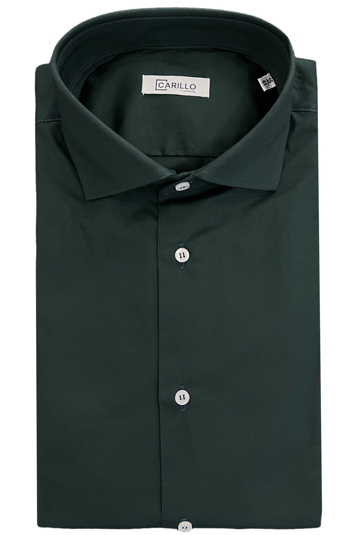 Camicia Uomo extra Slim fit cotone Elastico Collo semi francese tinta unita sartoriale