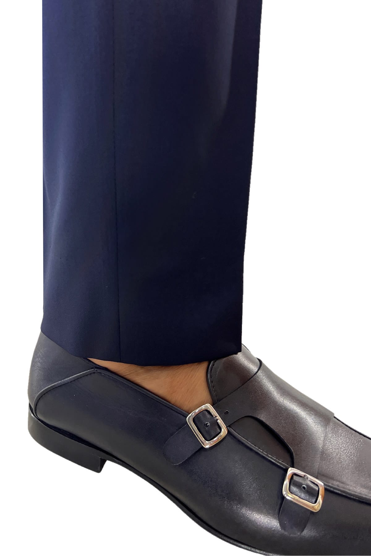 Pantalone uomo navy blu vita alta doppia pinces in fresco lana super 130's Vitale Barberis Canonico