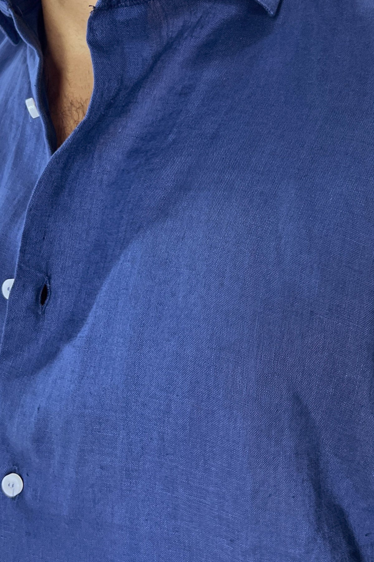 Camicia Uomo extra Slm fit 100% lino Collo semi francese tinta unita