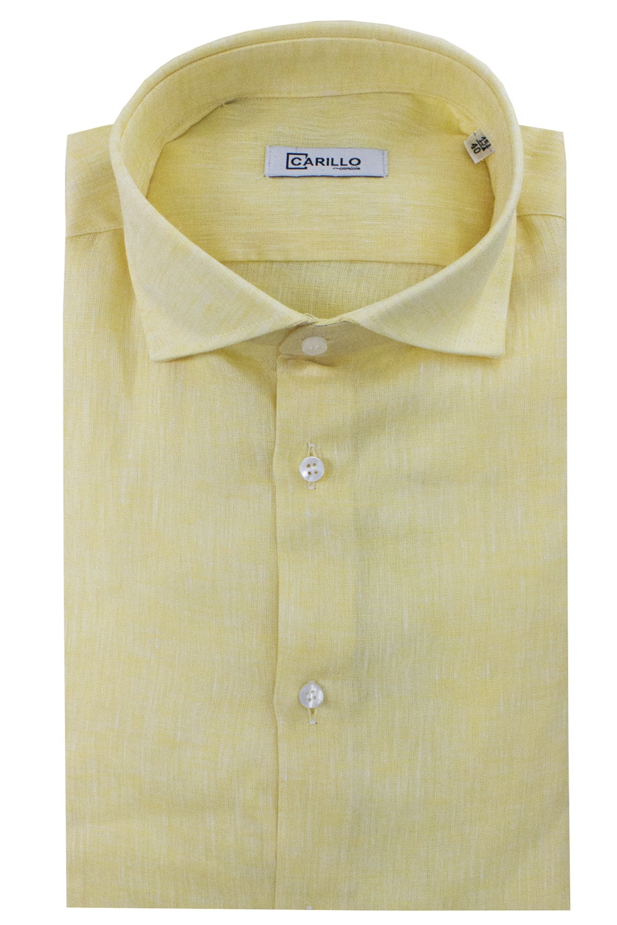 Camicia Uomo extra Slm fit 100% lino effetto melange Collo semi francese tinta unita