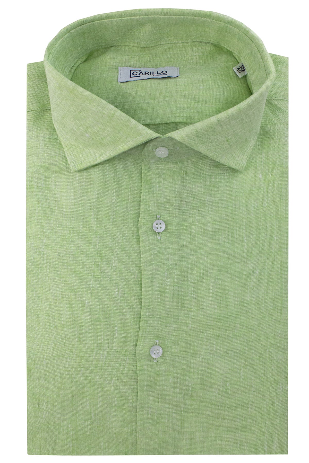 Camicia Uomo extra Slm fit 100% lino effetto melange Collo semi francese tinta unita