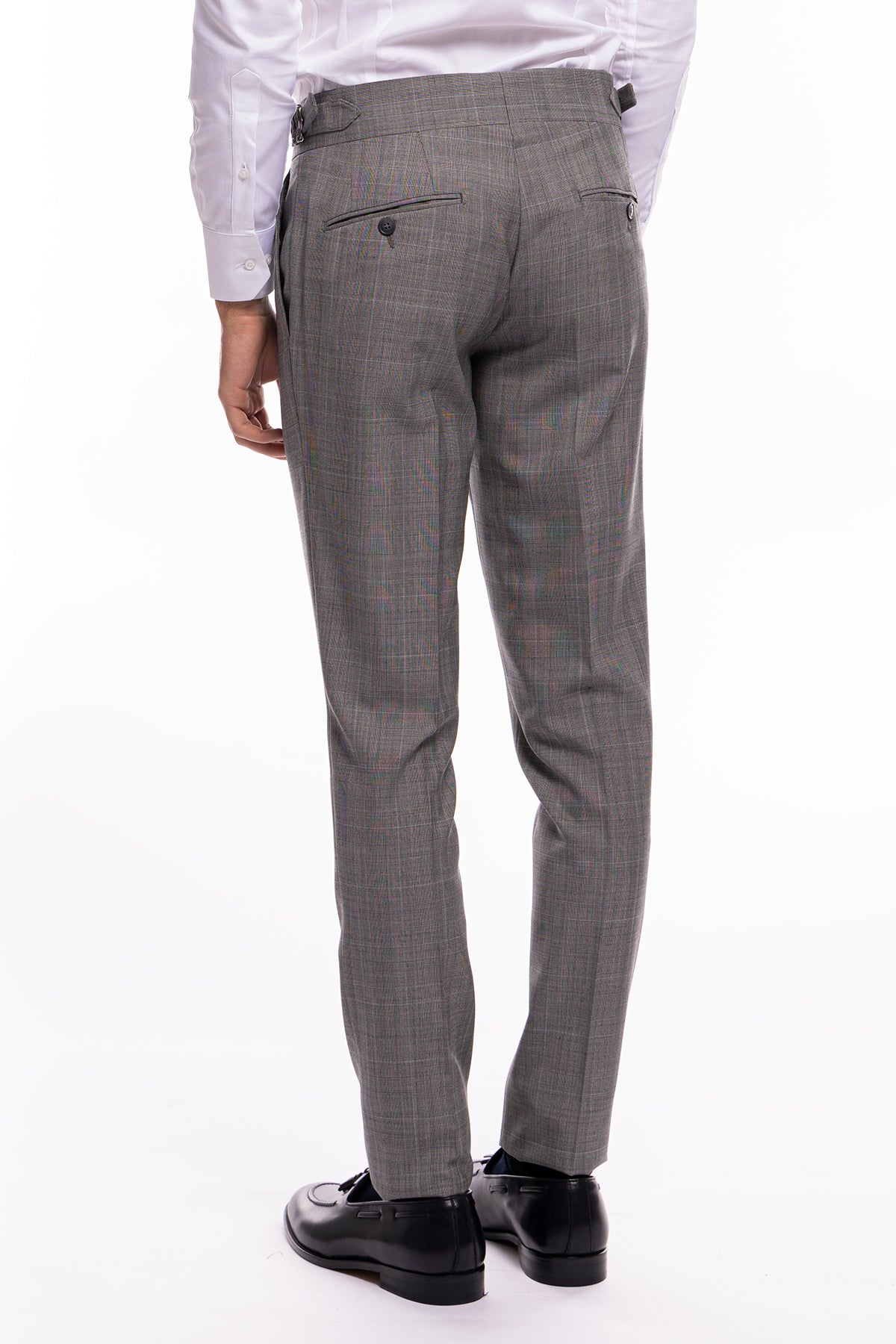Abito uomo Monopetto grigio fantasia principe di galles in fresco lana 120's Holland & Sherry