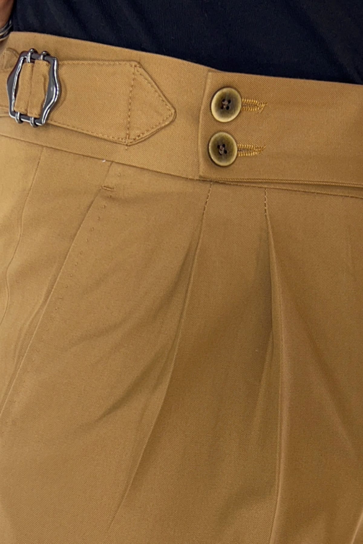 Pantalone uomo coccio vita alta doppia pinces in cotone 100% Holland & Sherry